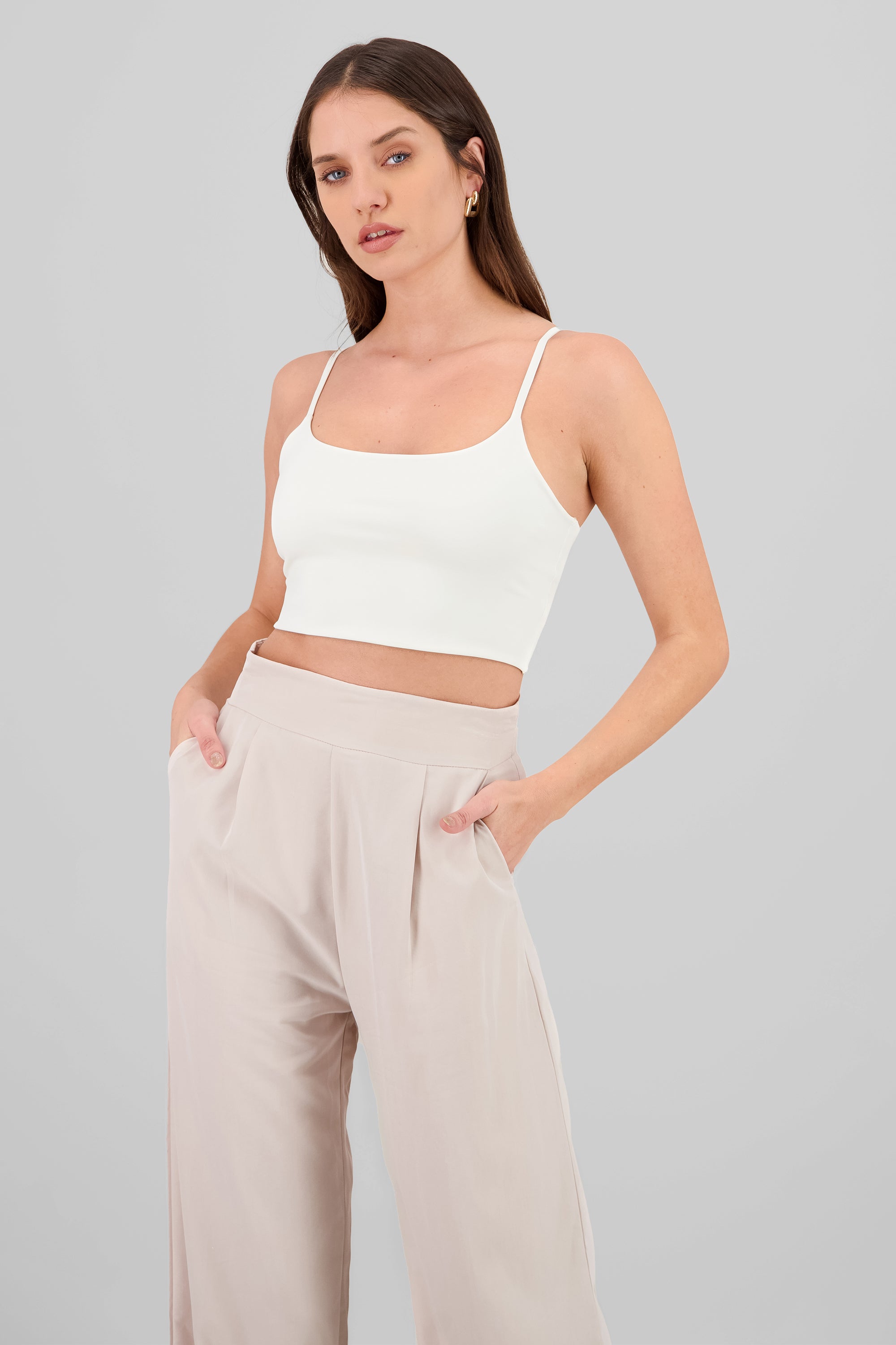 Top crop tirantes BLANCO