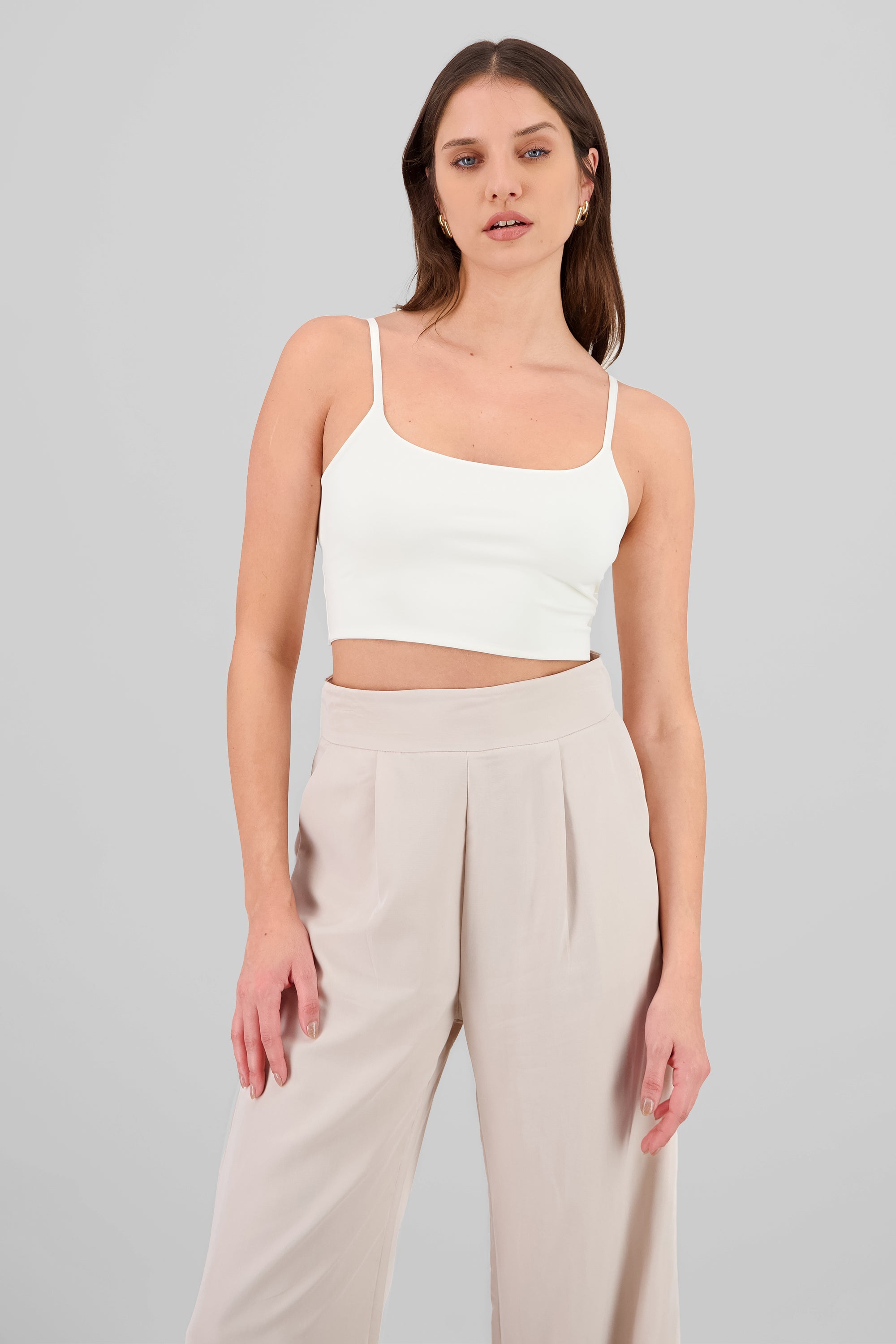 Top crop tirantes BLANCO