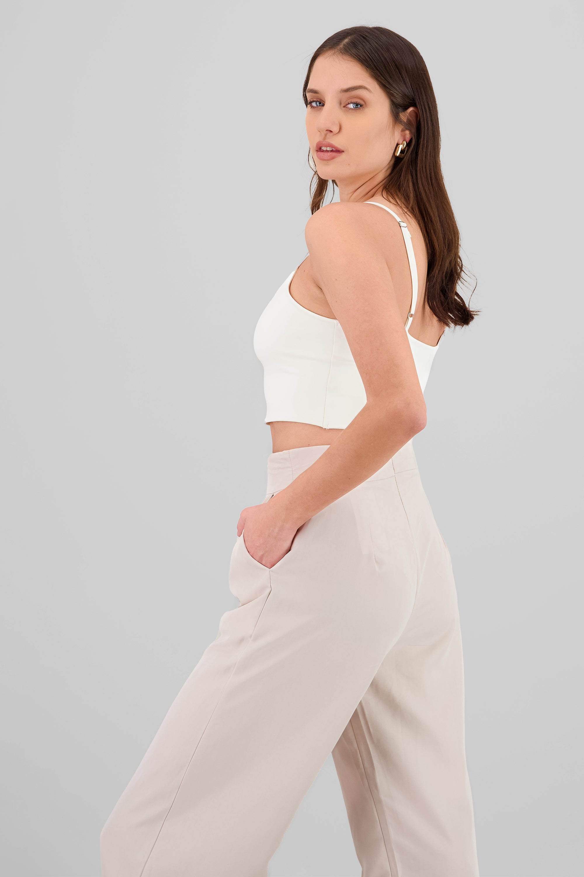 Top crop tirantes BLANCO