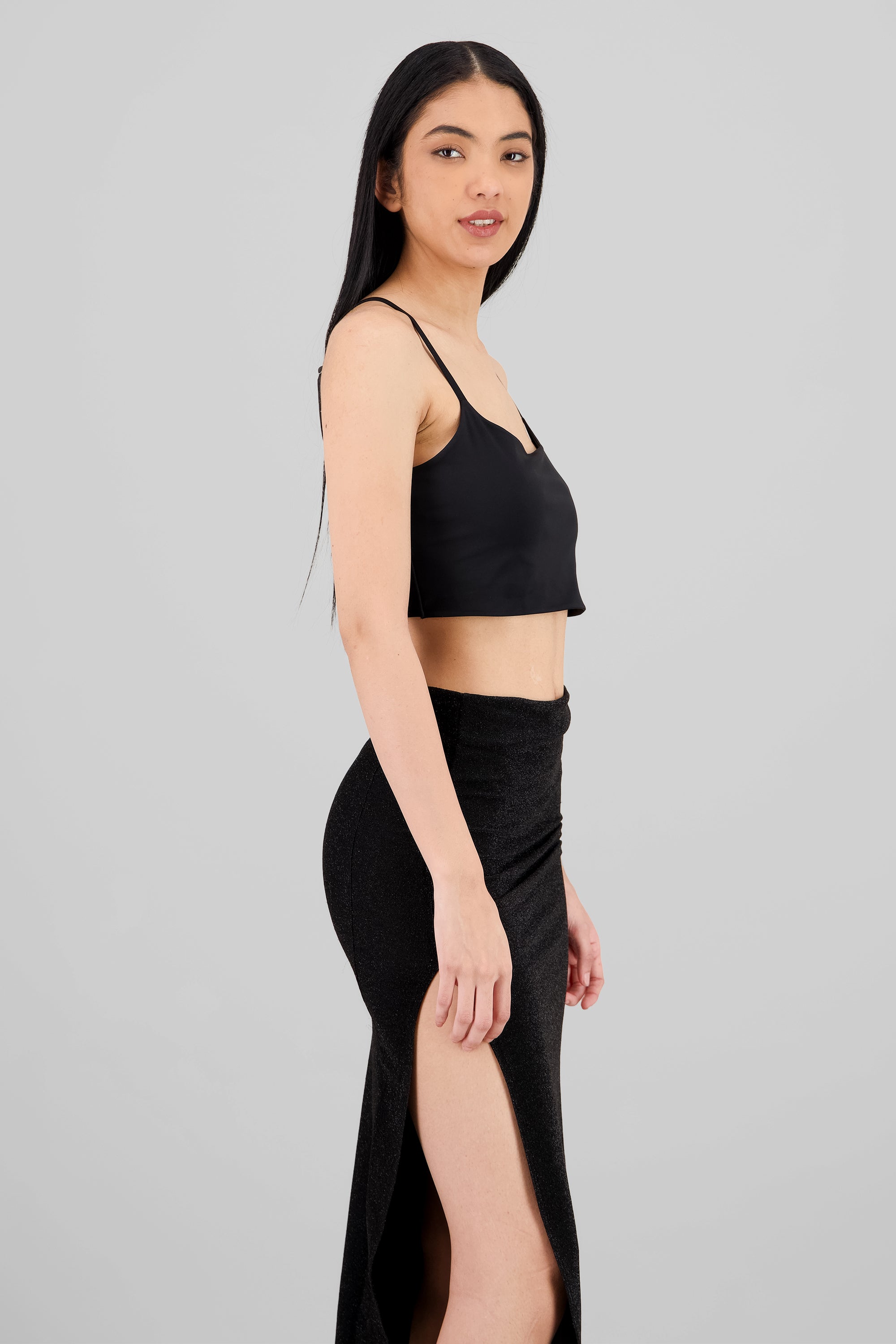 Top crop tirantes NEGRO