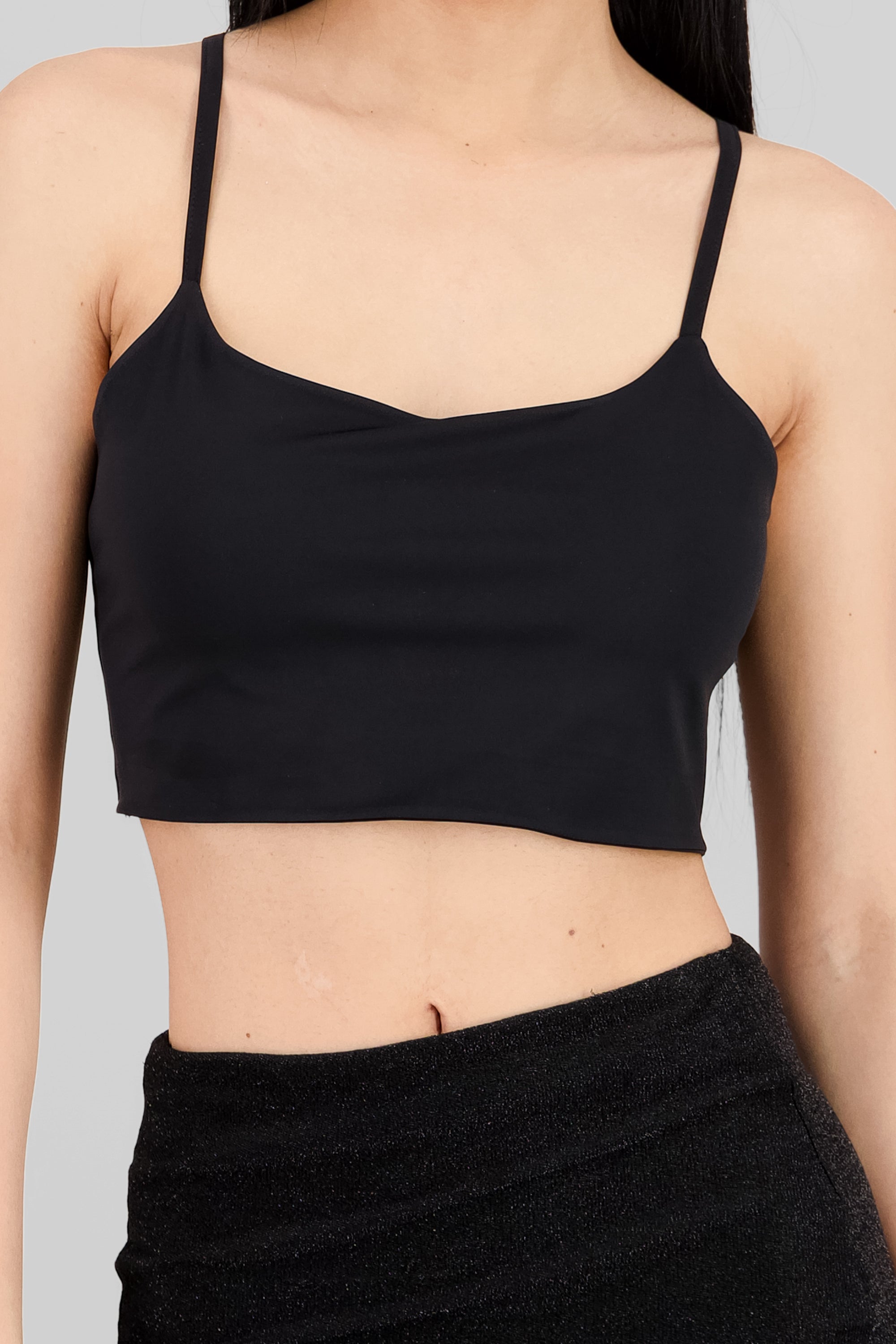 Top crop tirantes NEGRO