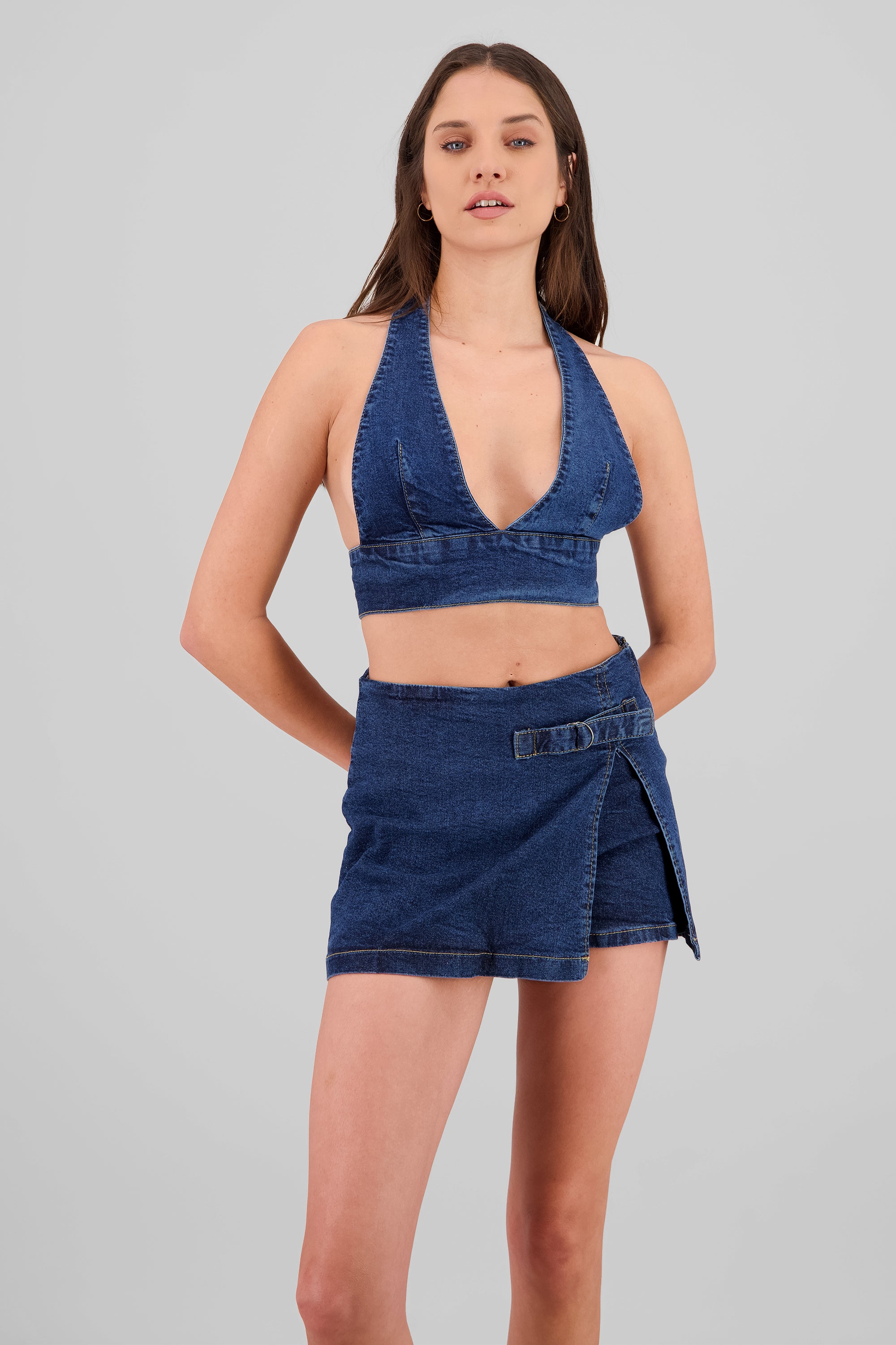 Top escote en v halter STONE