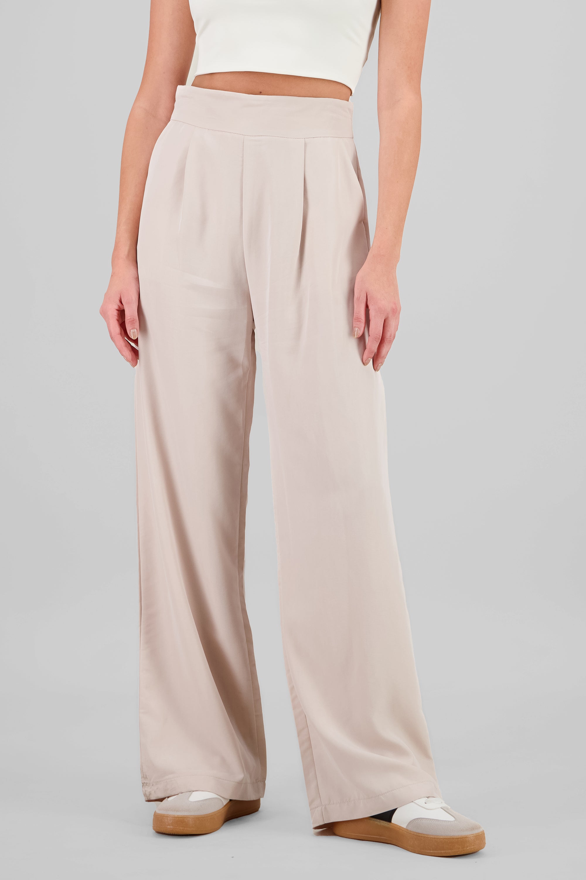 Pantalon fluido tacto suave CREMA