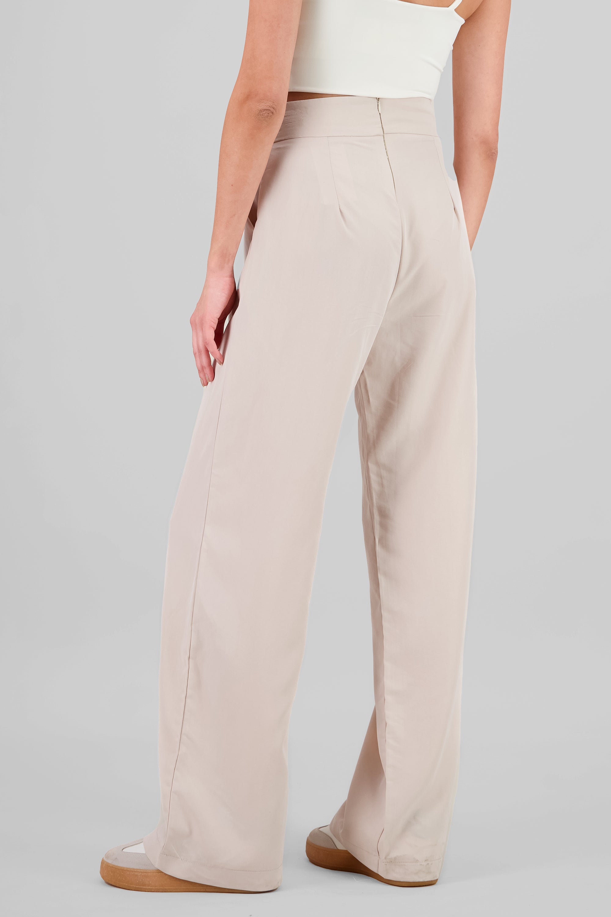 Pantalon fluido tacto suave CREMA