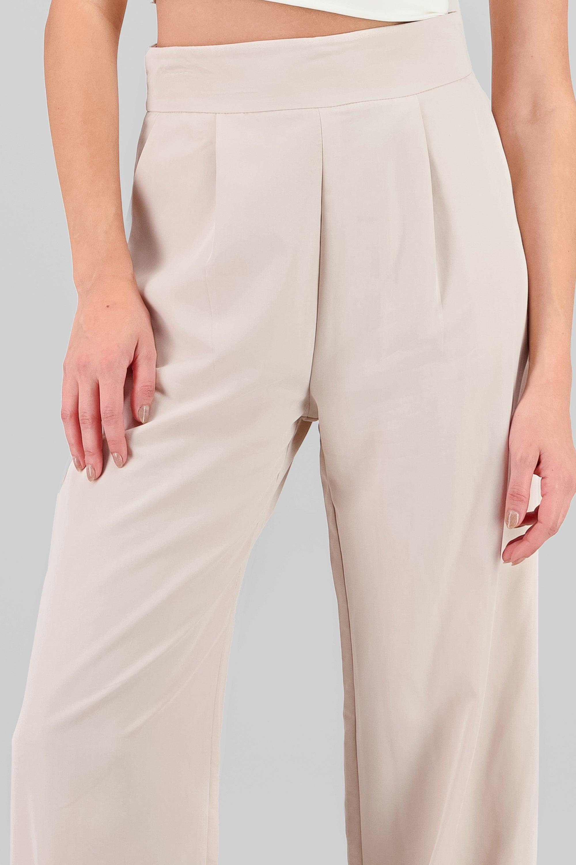 Pantalon fluido tacto suave CREMA