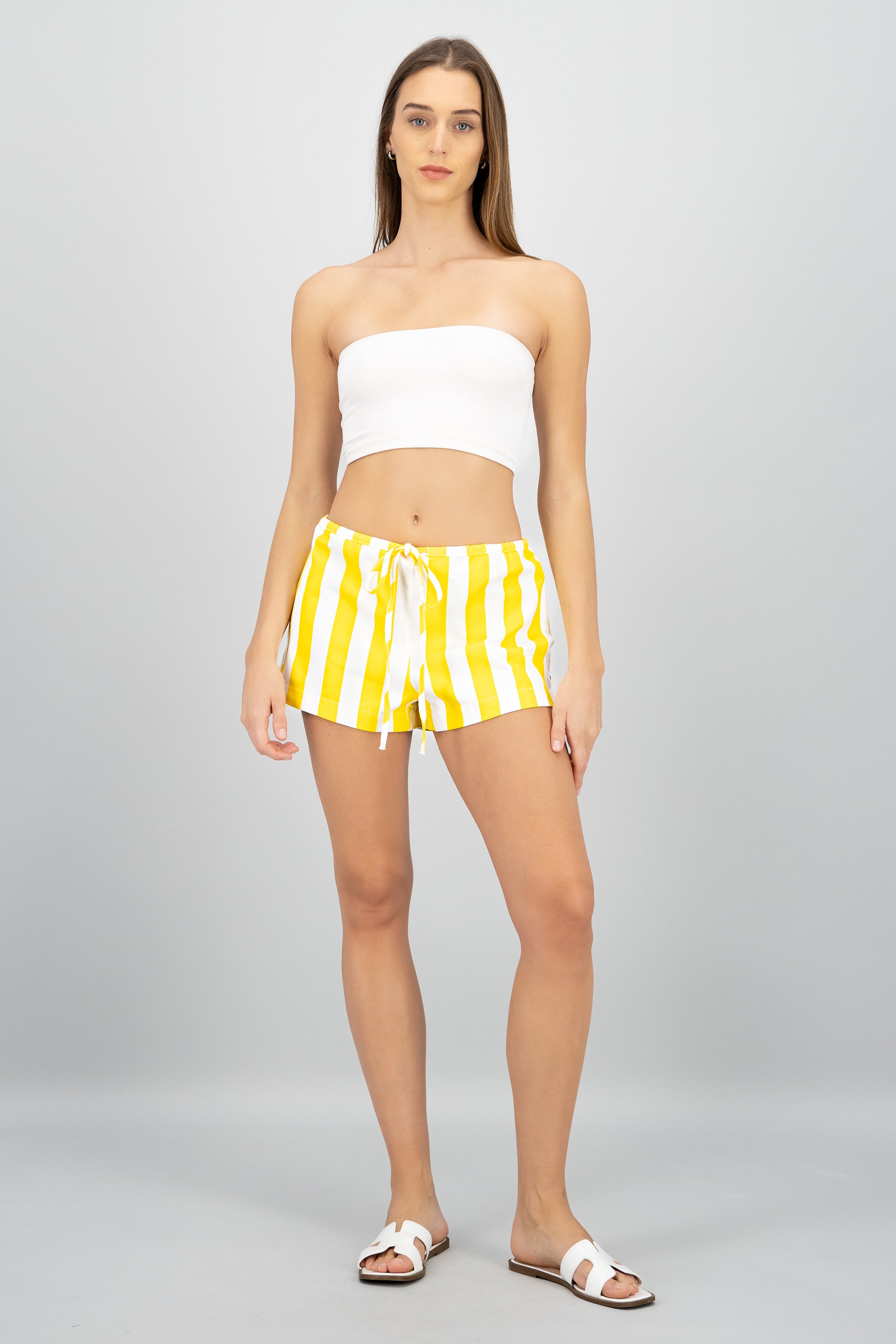 Shorts mini rayas botones AMARILLO COMBO