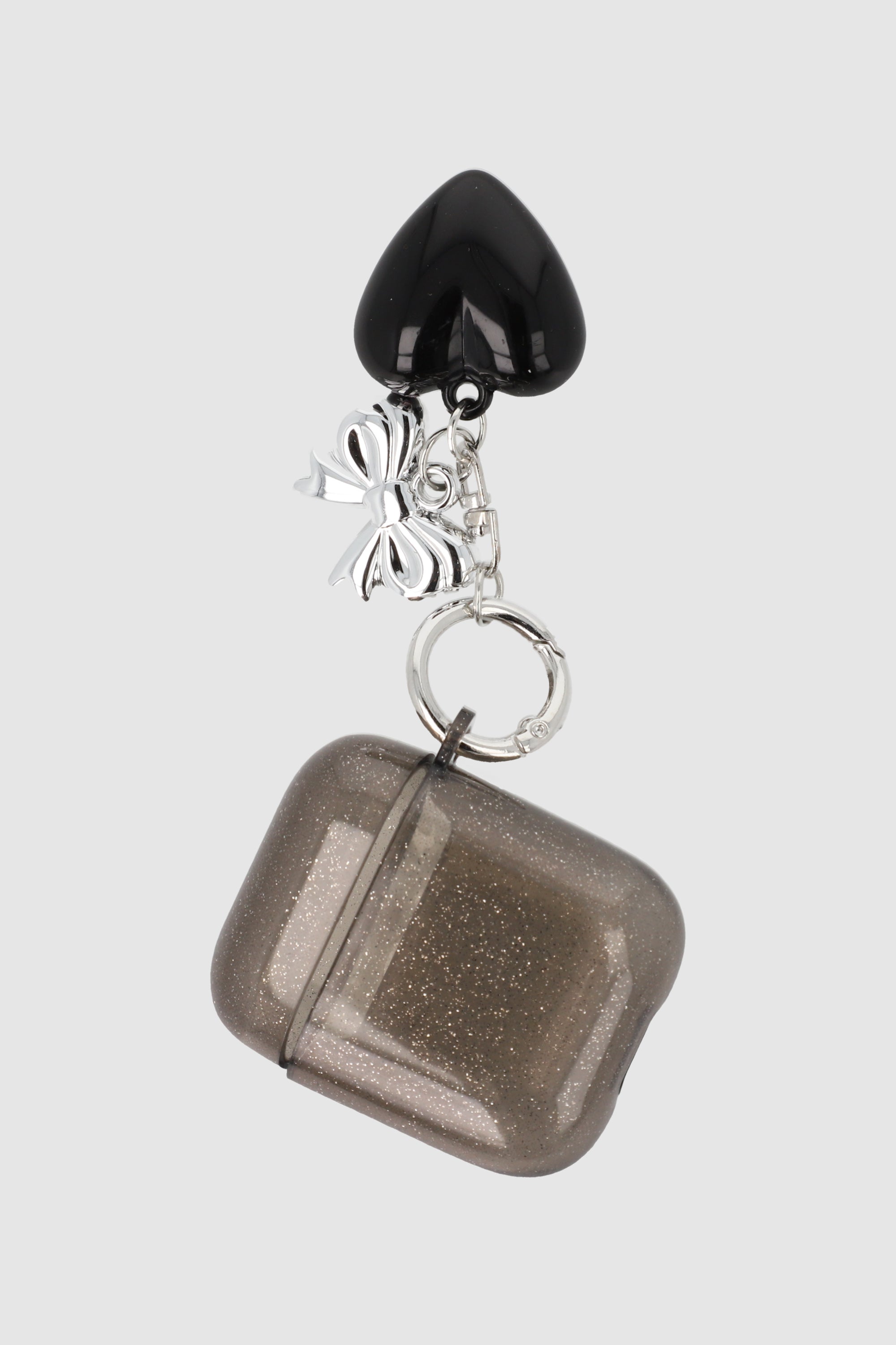 Funda audifonos charm corazon GRIS