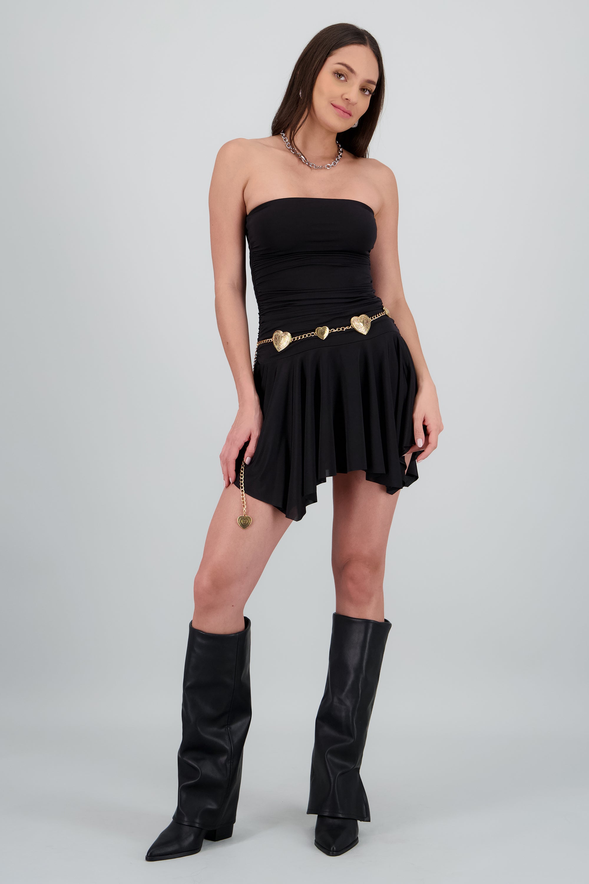 Cinturon cadena corazones ORO