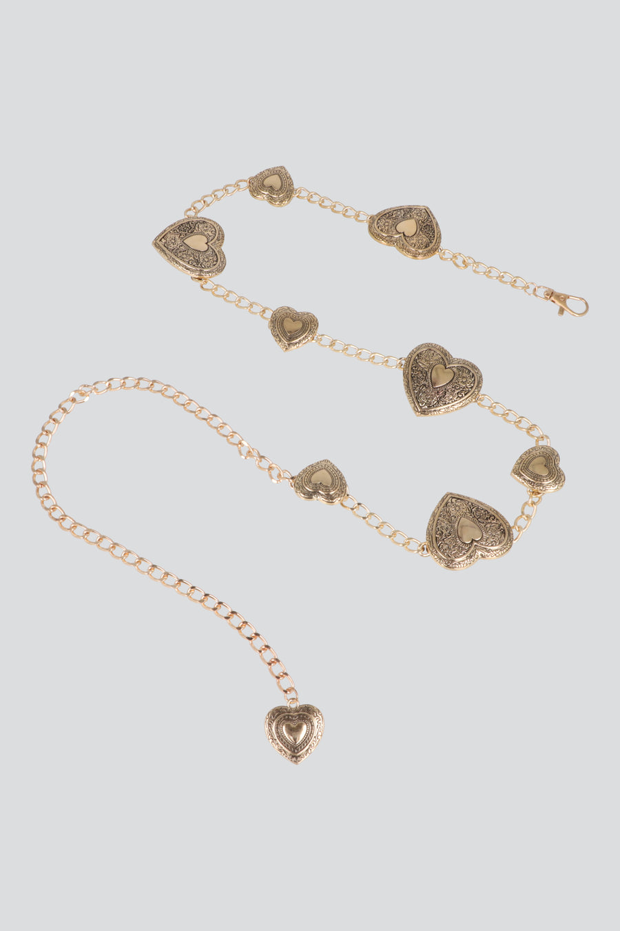 Cinturon cadena corazones