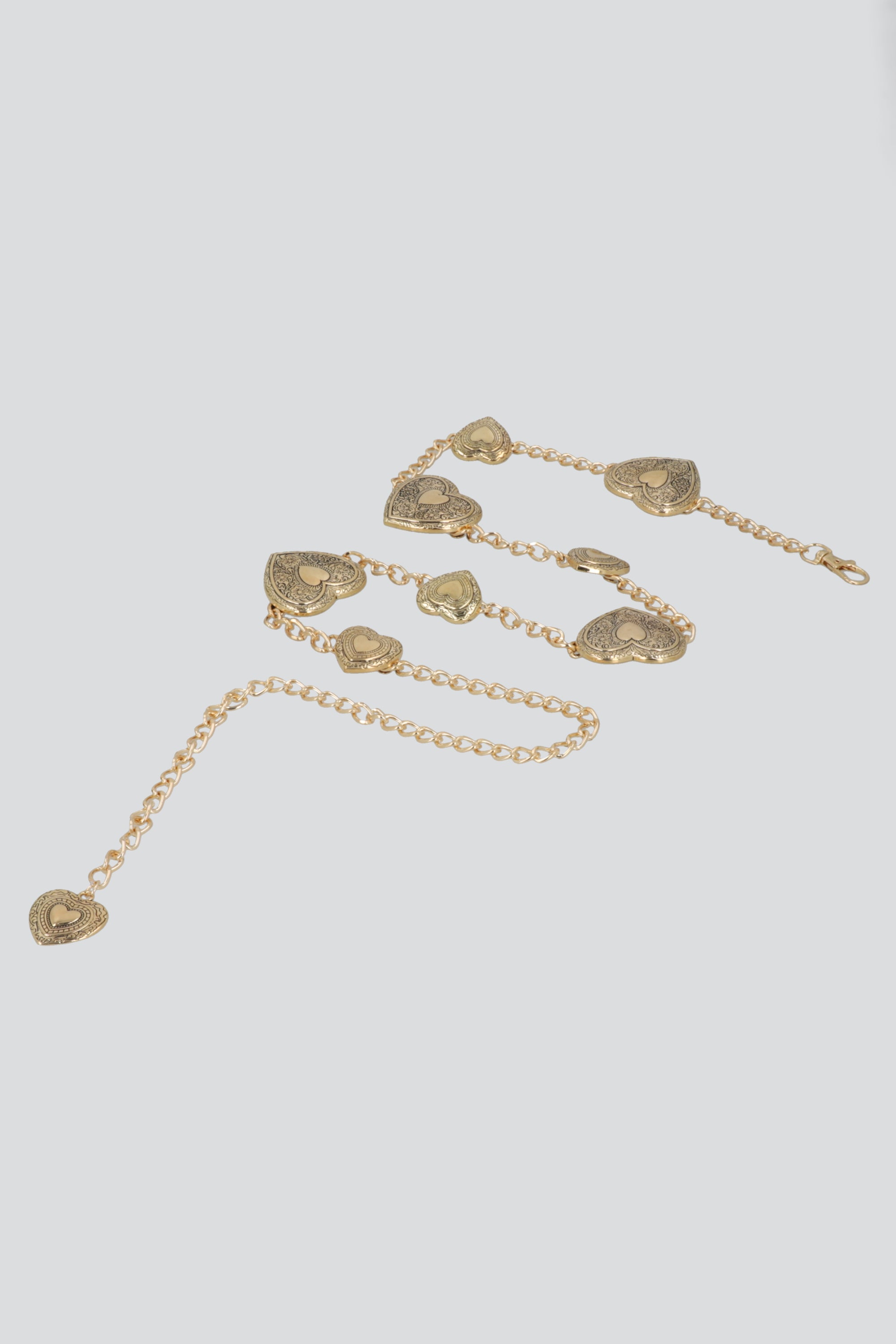 Cinturon cadena corazones ORO