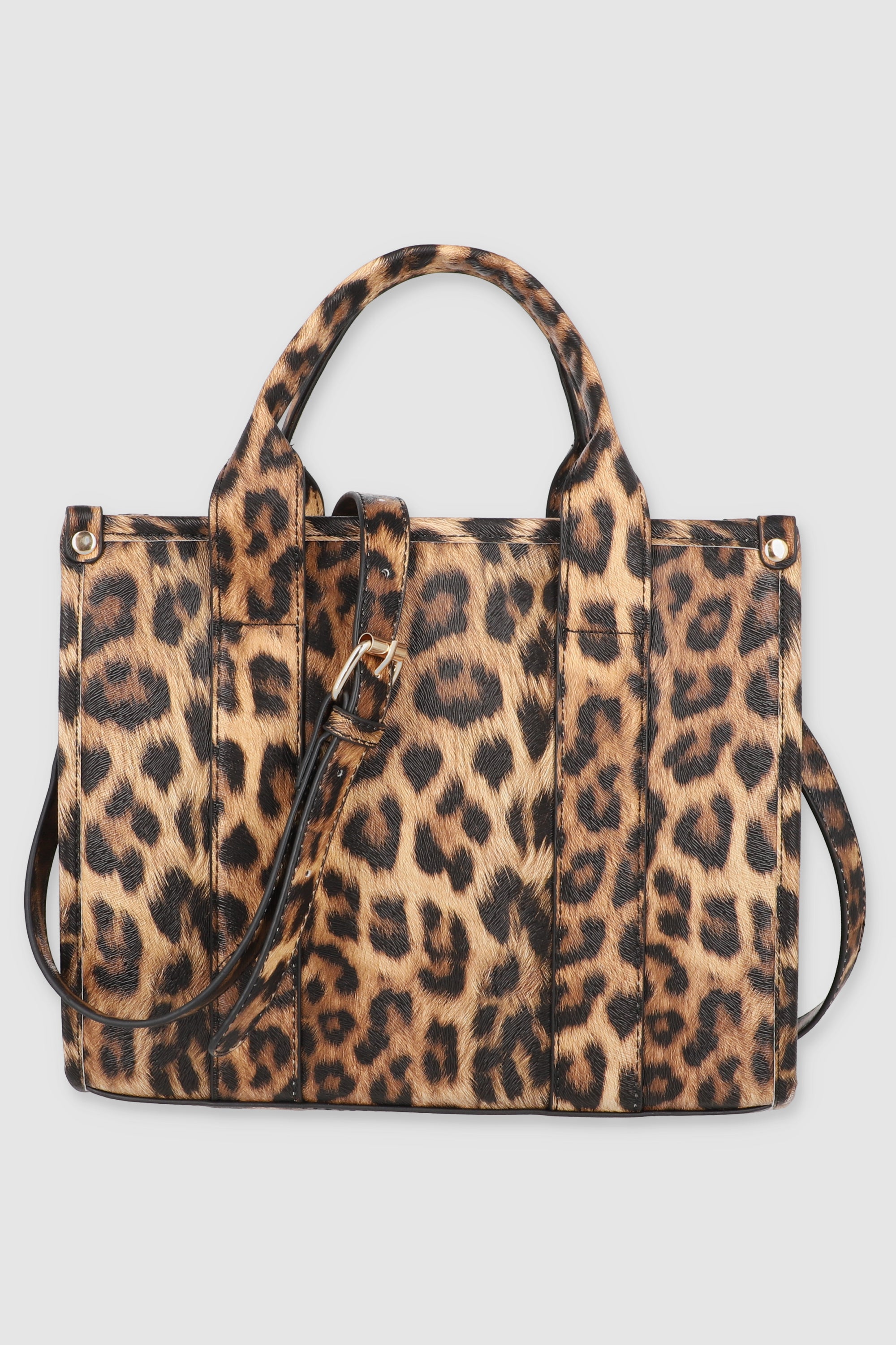 Bolsa tote estructura animal print CAFE