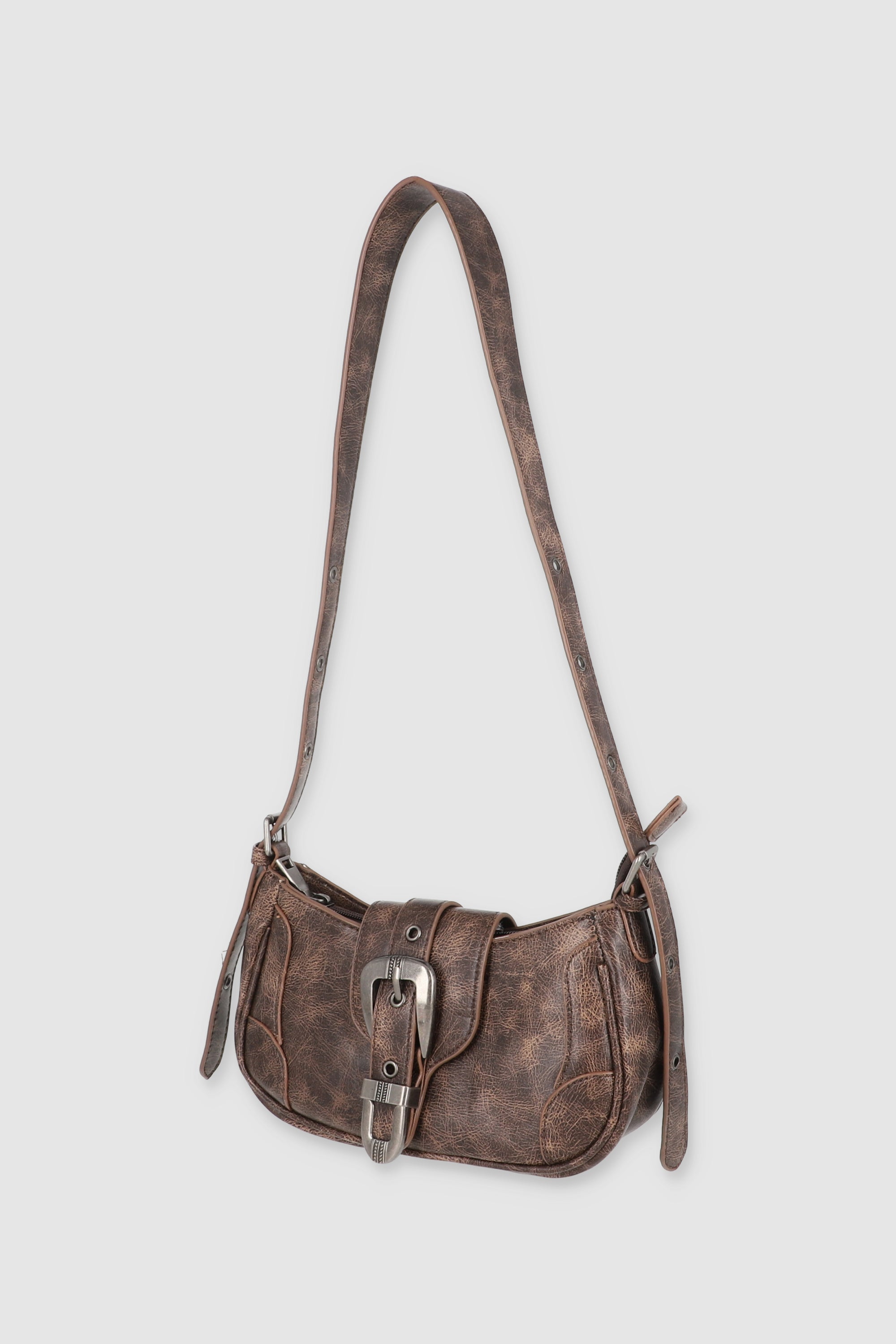 Bolso crossbody hebilla al centro CAFE