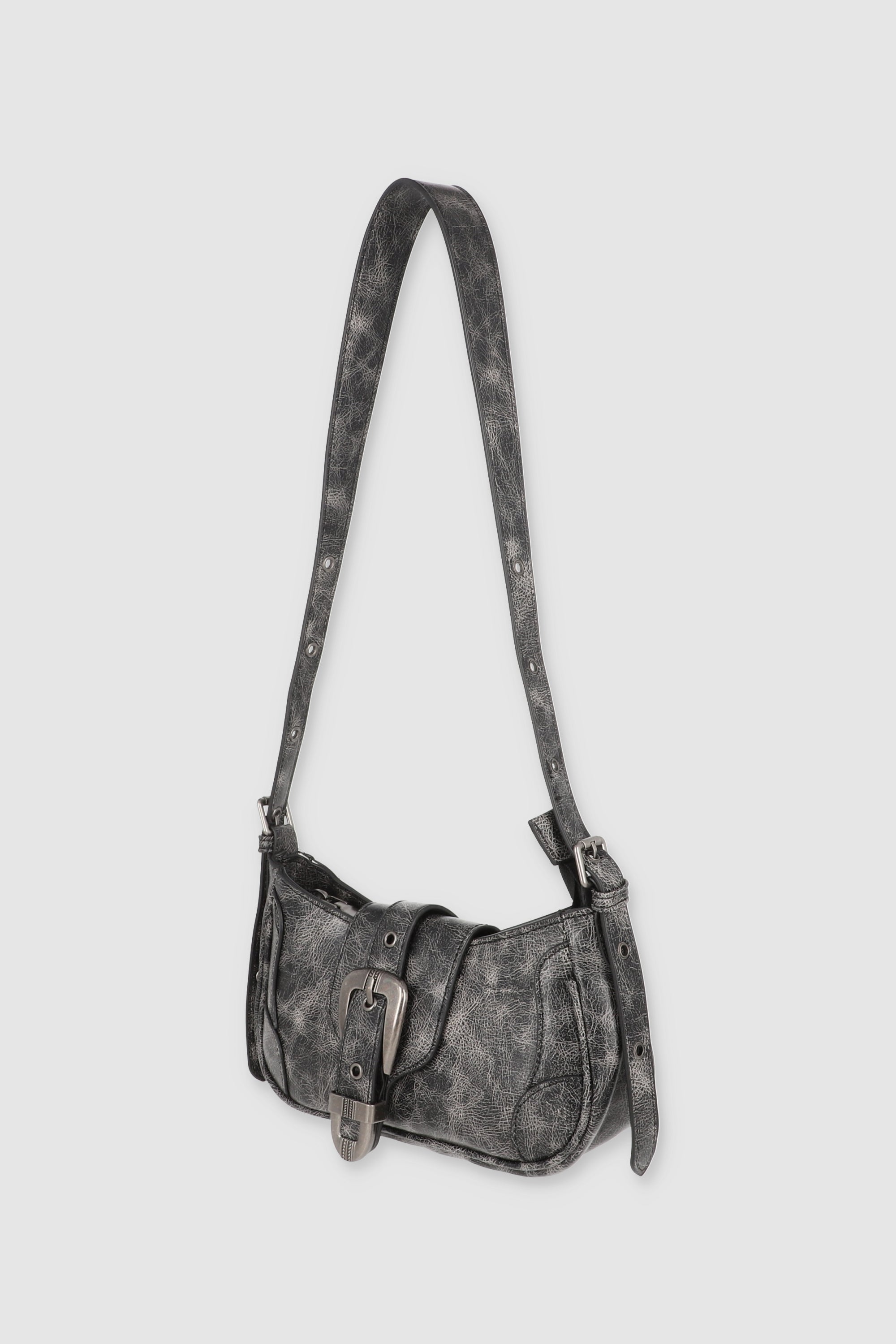 Bolso crossbody hebilla al centro NEGRO