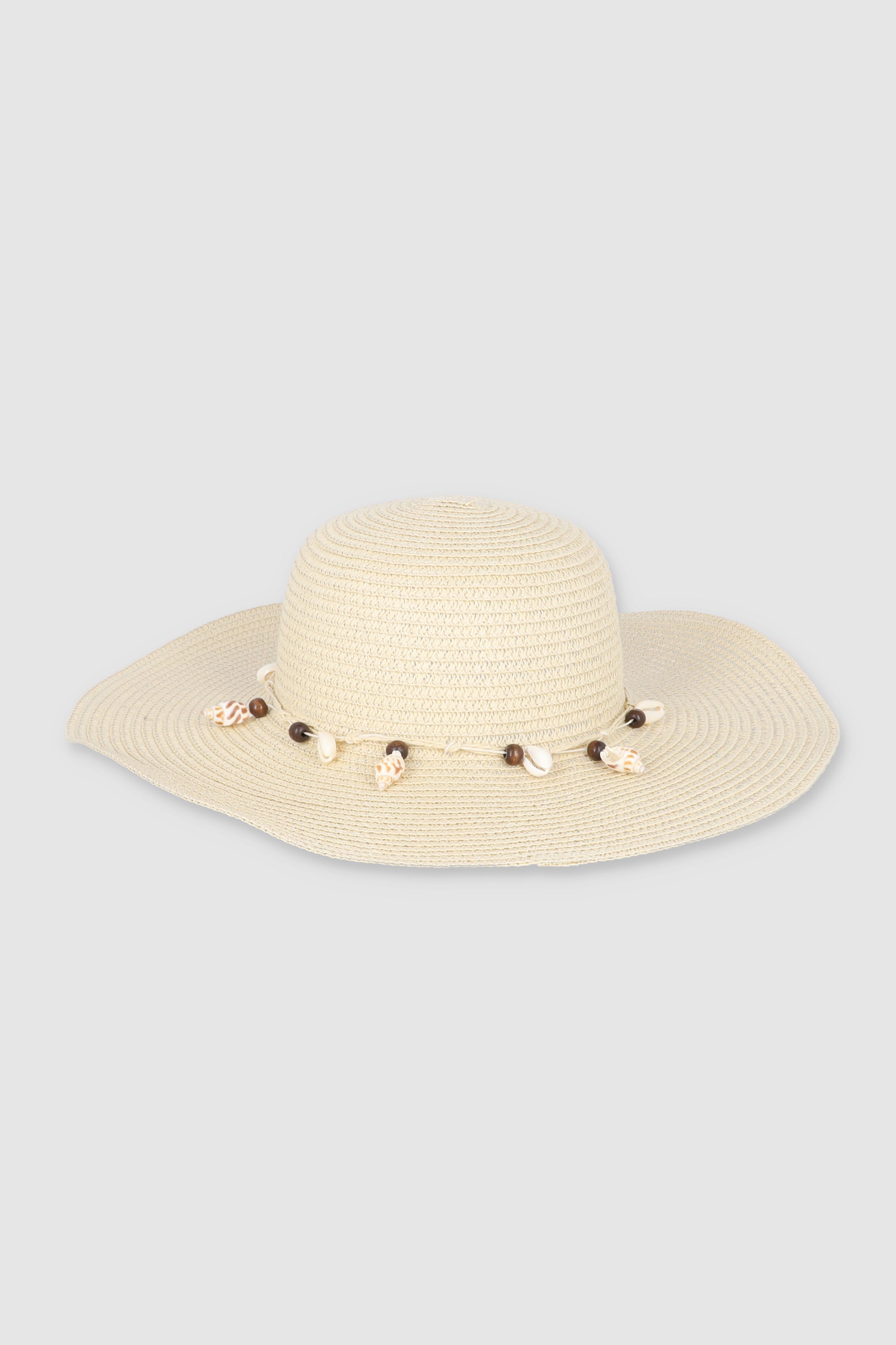 Sombrero cinta conchas BEIGE