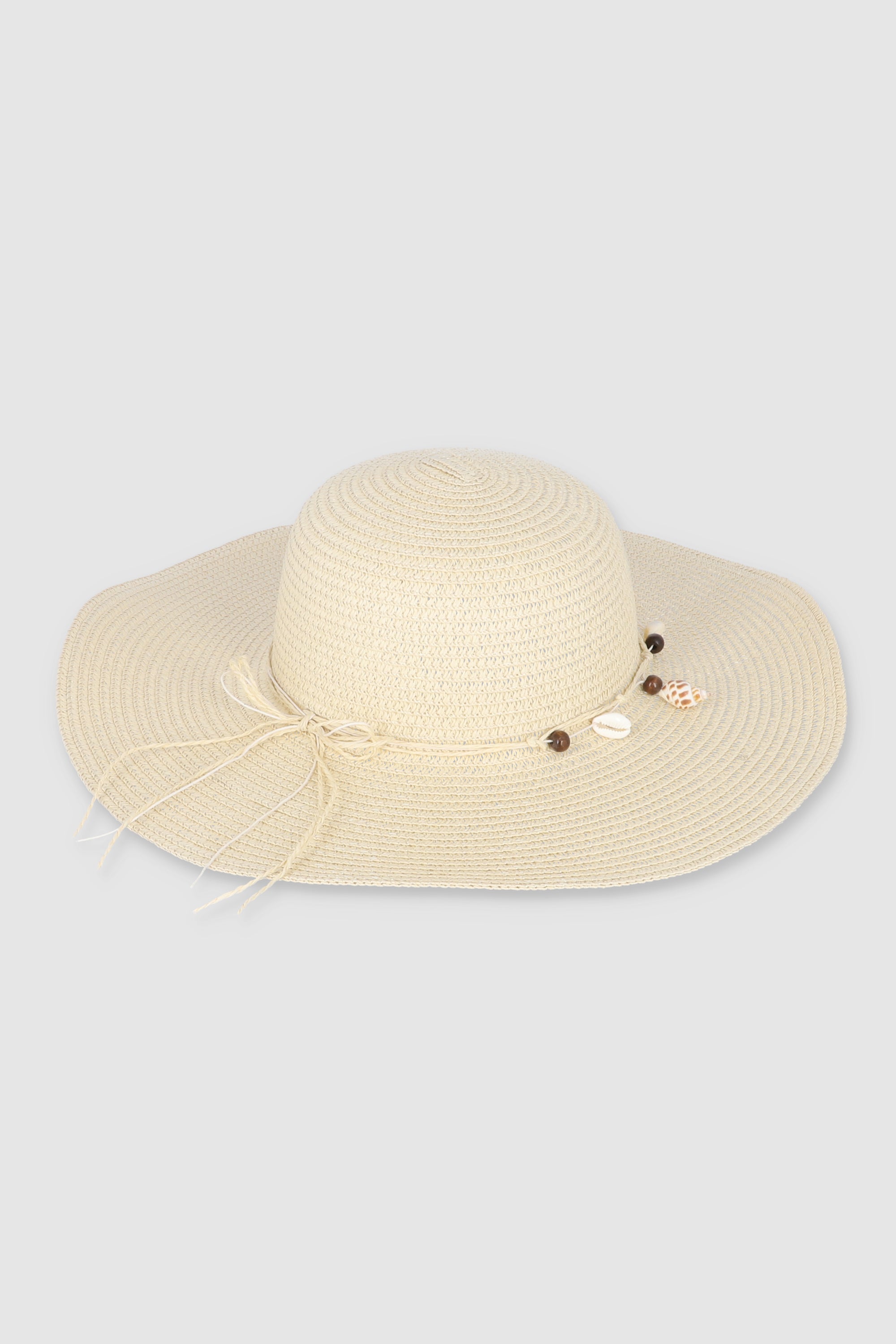 Sombrero cinta conchas BEIGE