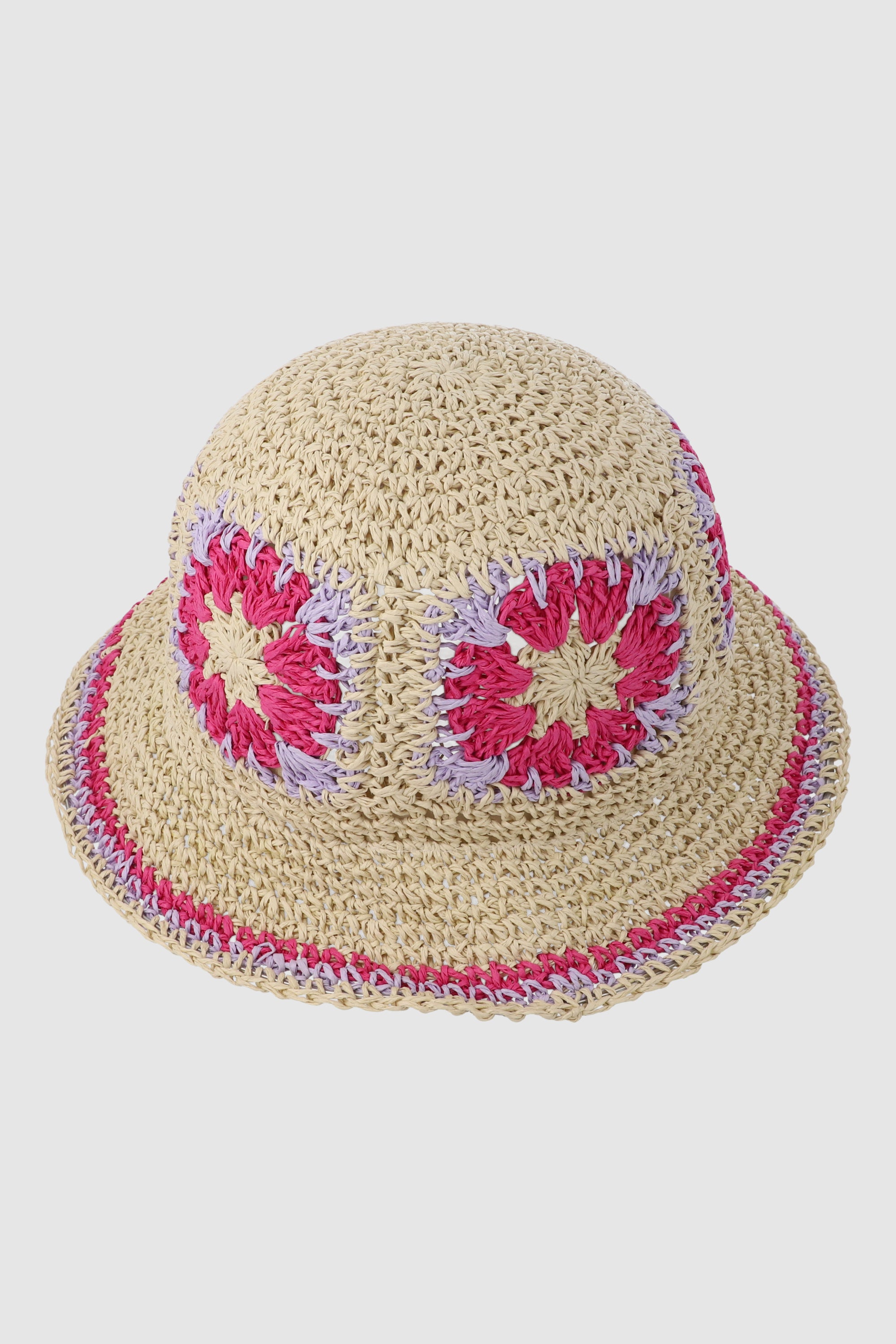 Bucket hat crochet flores ROSA