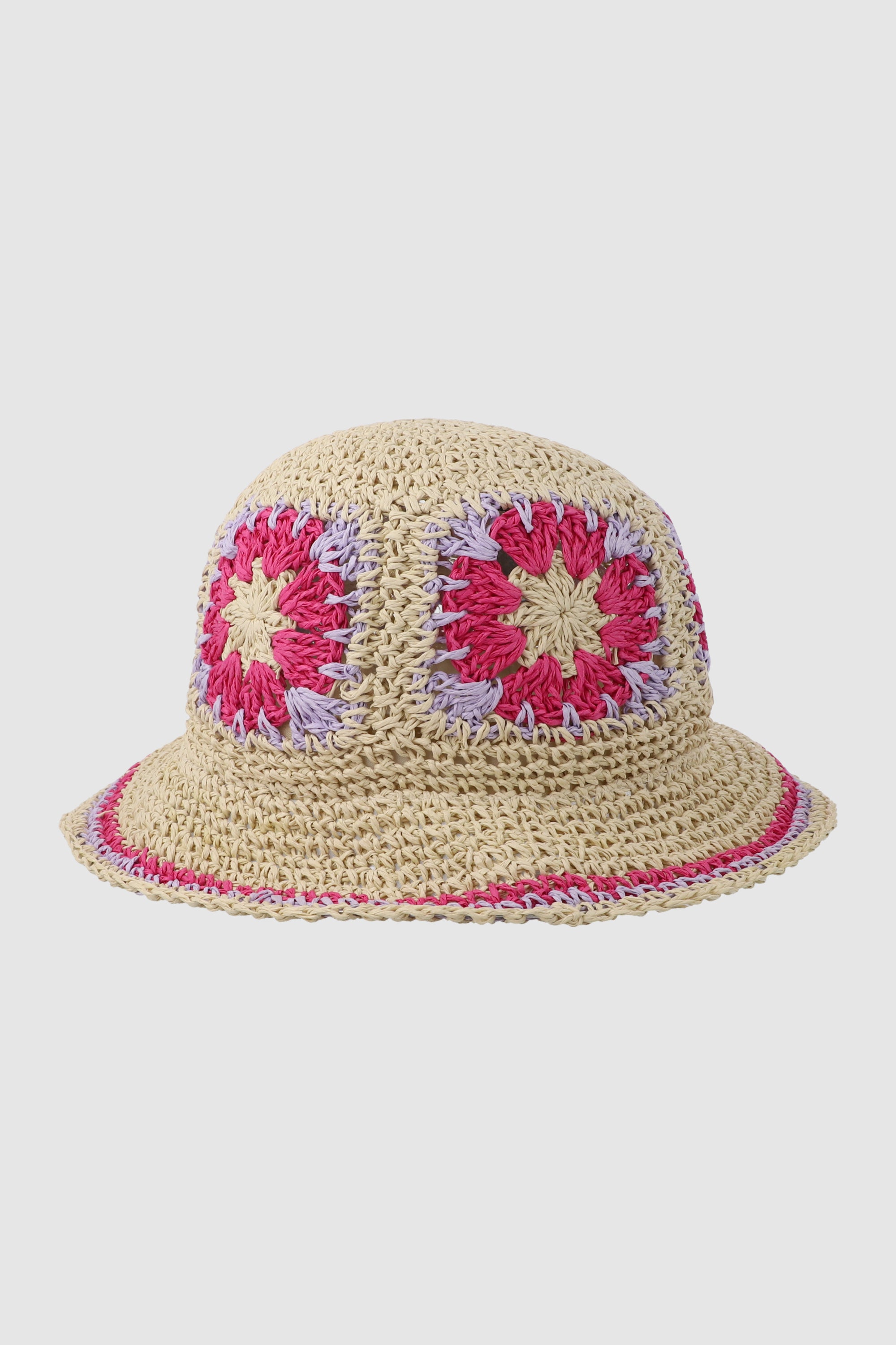 Bucket hat crochet flores ROSA