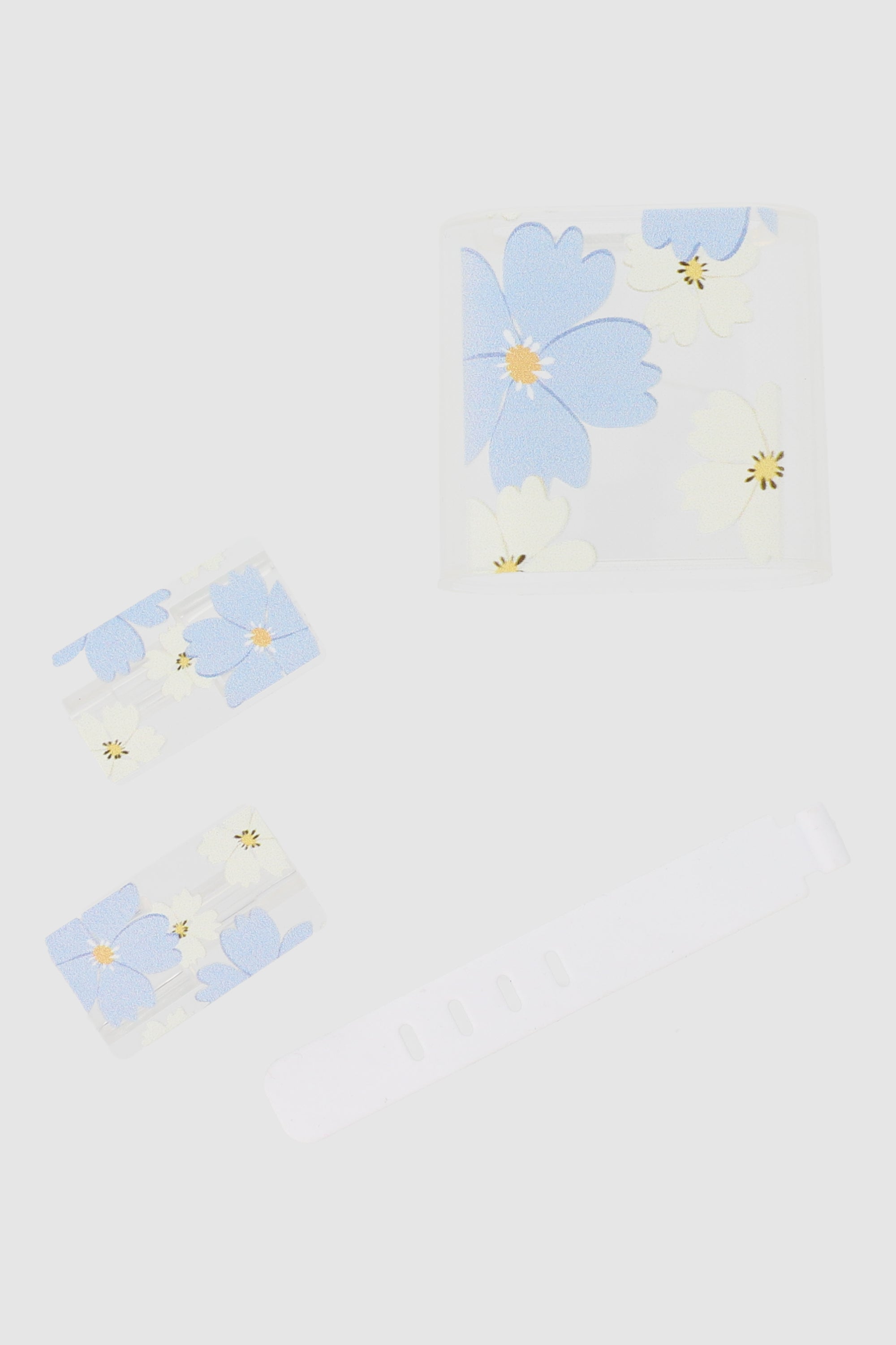 Protector cargador flores AZUL