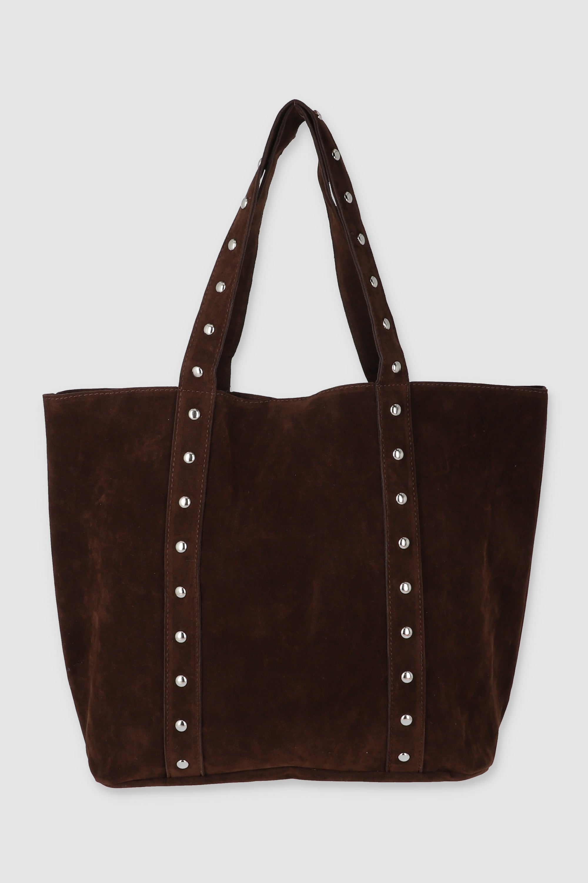 Bolsa tote gamusina studs CAFE