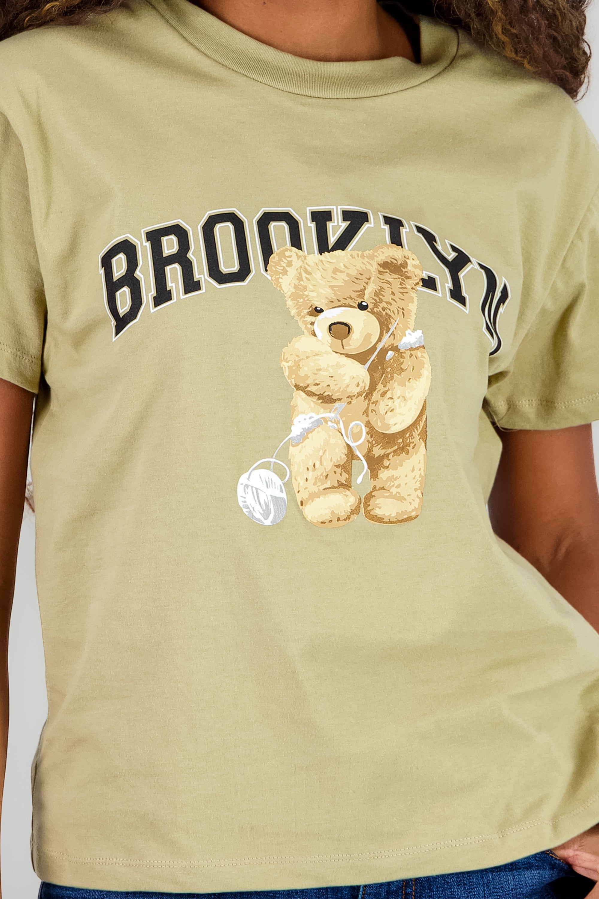Playera Manga Corta Osito Brooklyn BEIGE