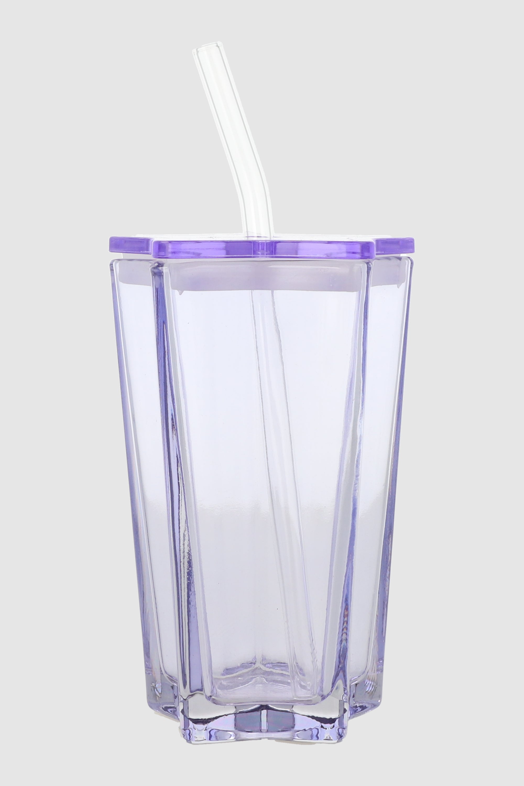 Vaso estrella popote MORADO