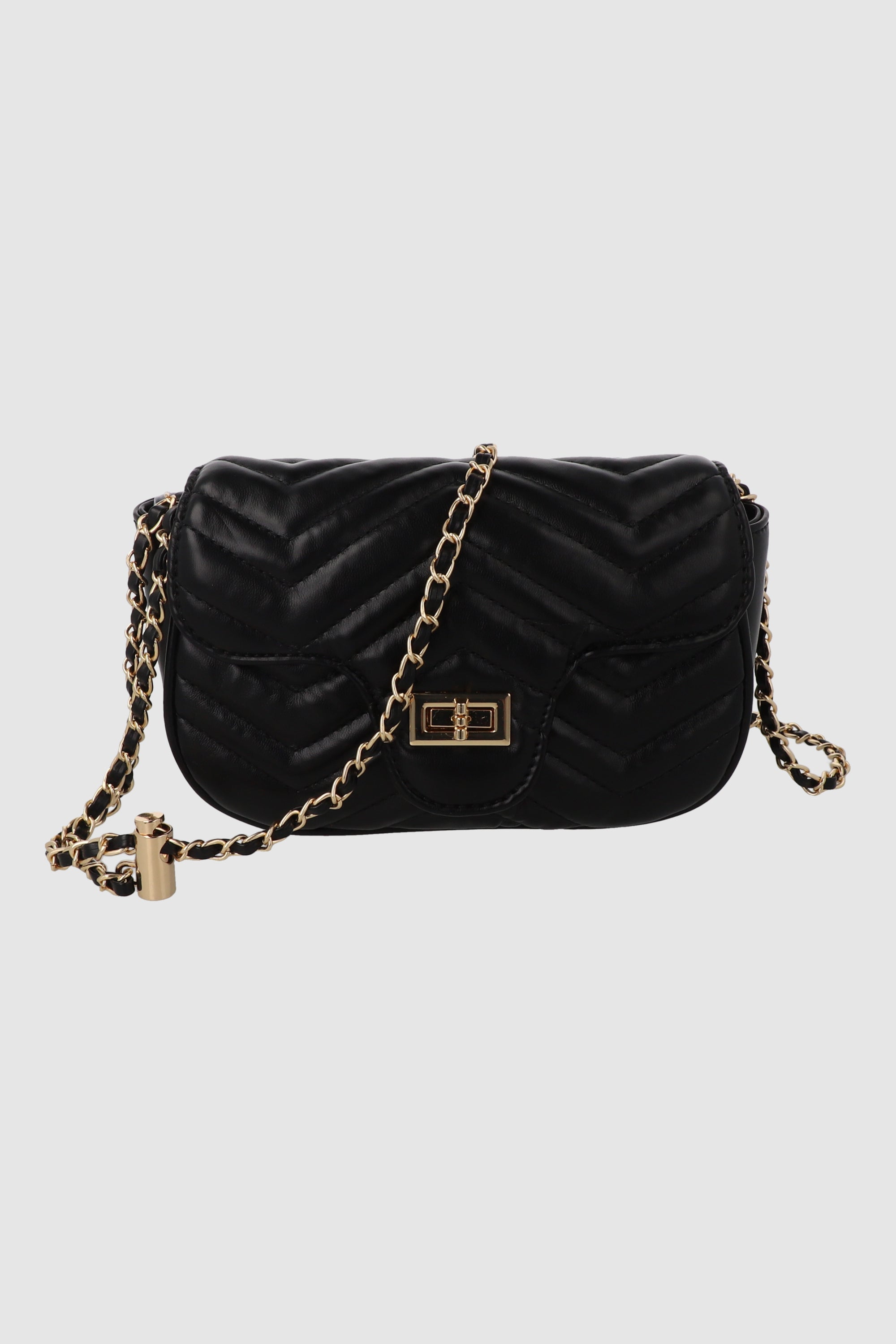 Bolsa crossbody capitonada chevron NEGRO