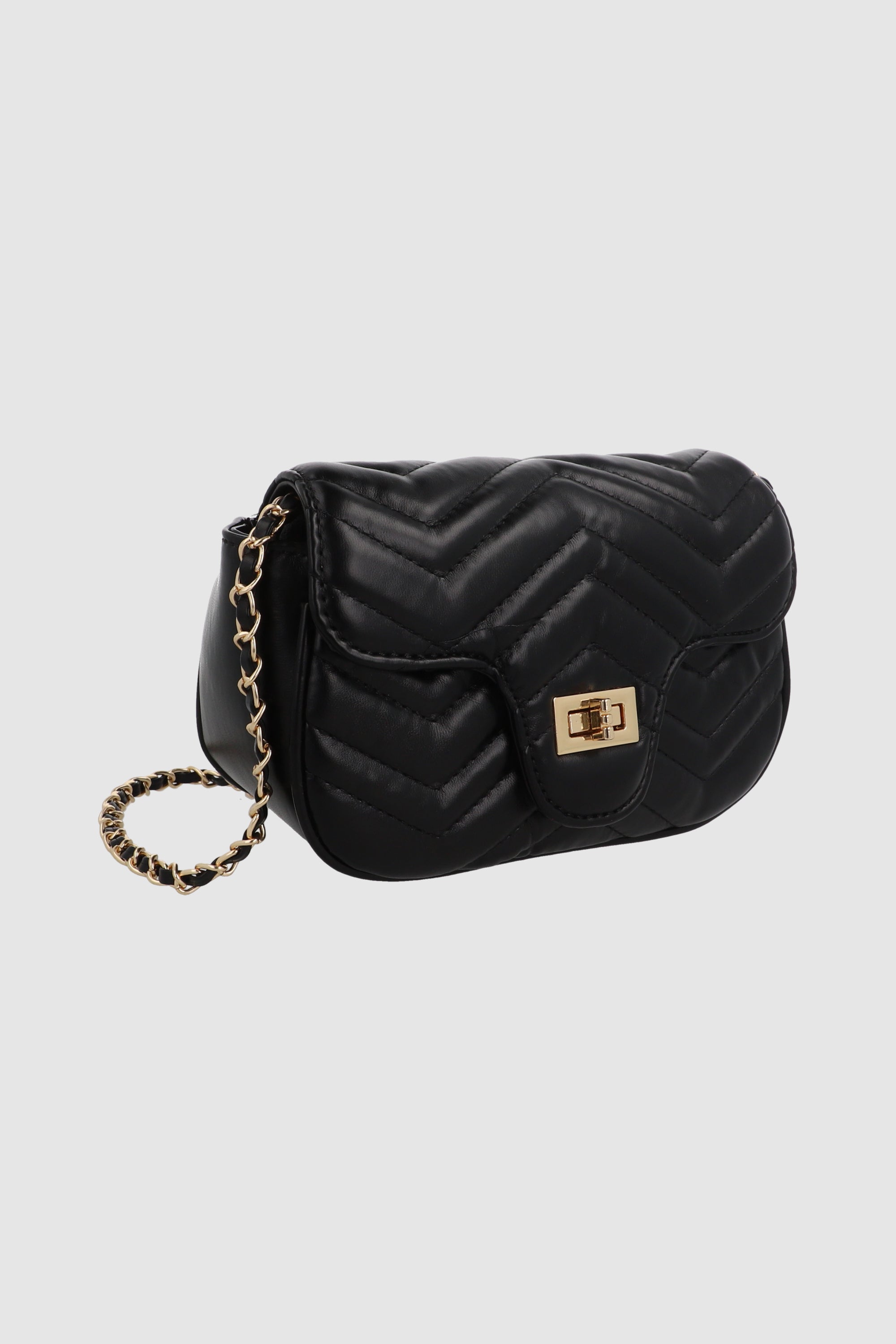 Bolsa crossbody capitonada chevron NEGRO