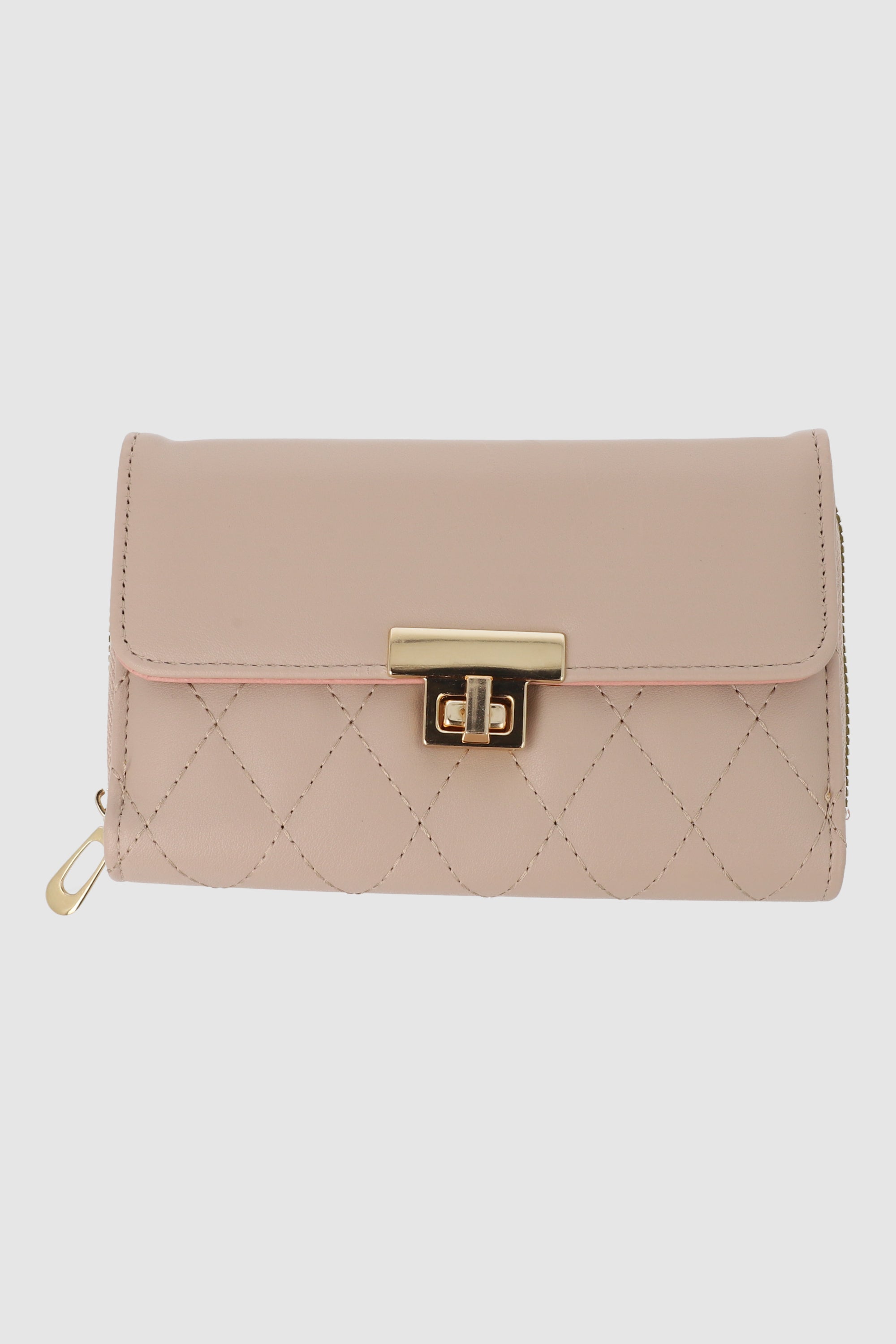 Cartera grande capitonada broche BEIGE