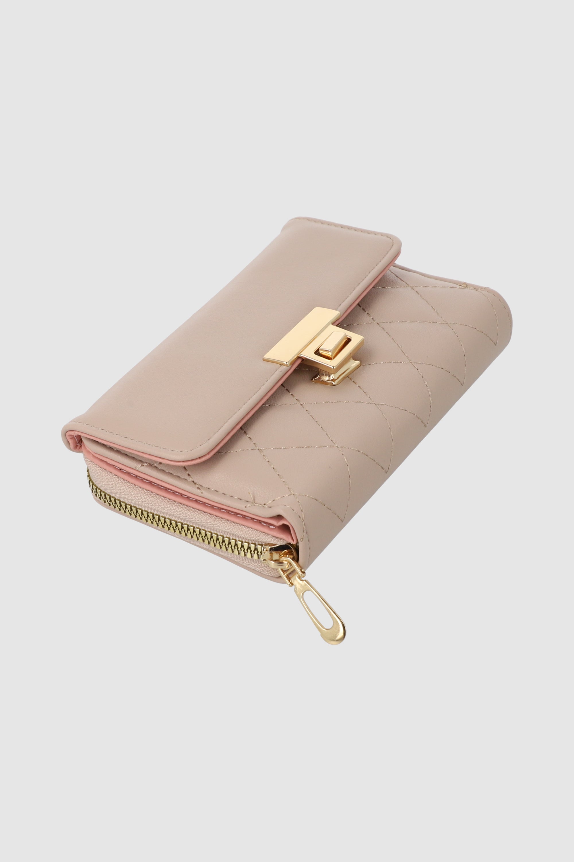 Cartera grande capitonada broche BEIGE