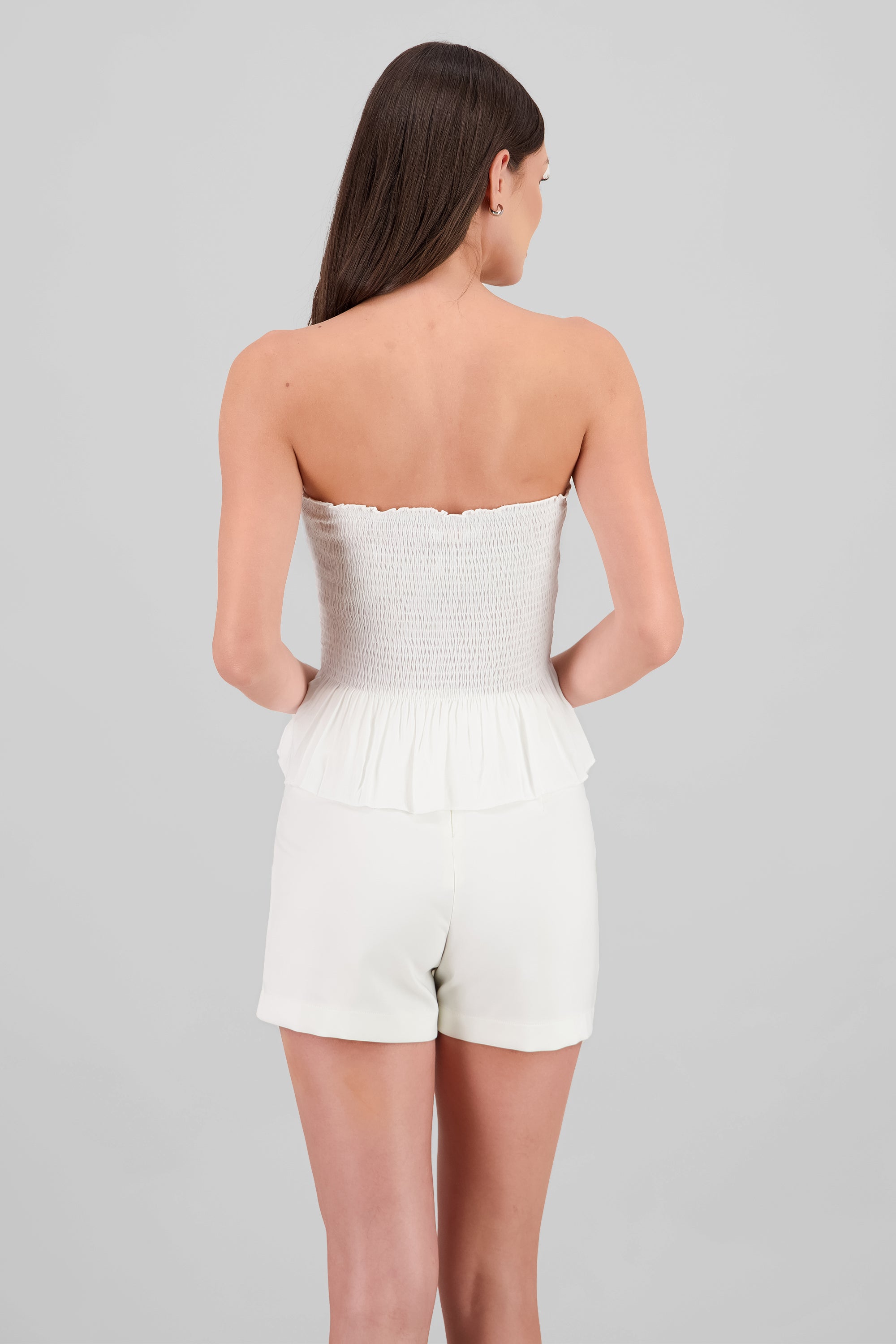 Top smock strapless BLANCO