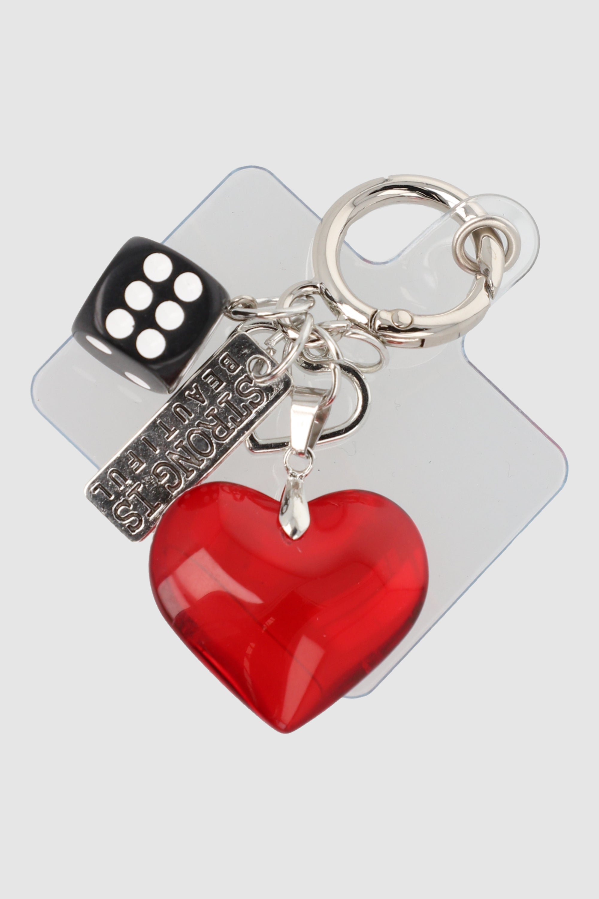 Charm para cel corazon dado ROJO