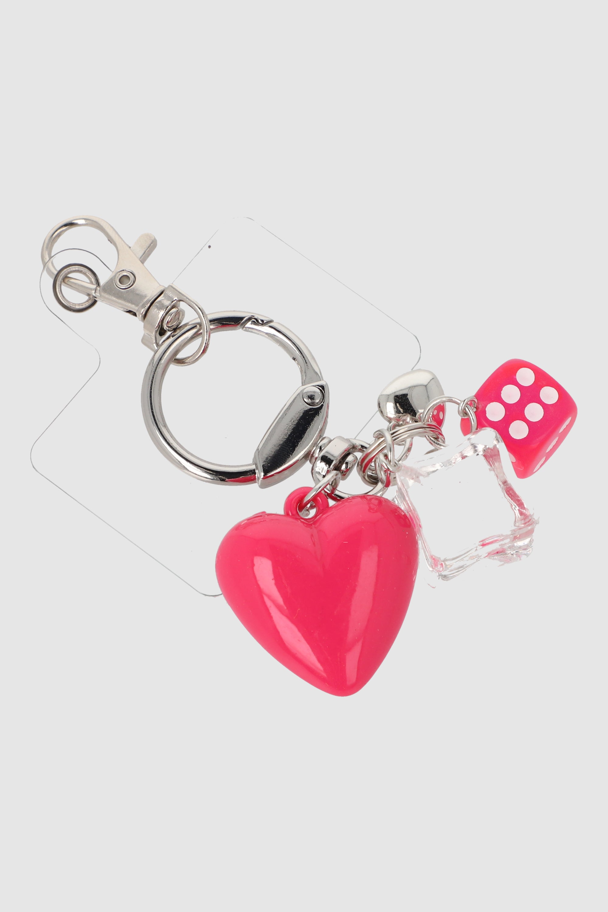 Charm para cel corazon dado ROSA