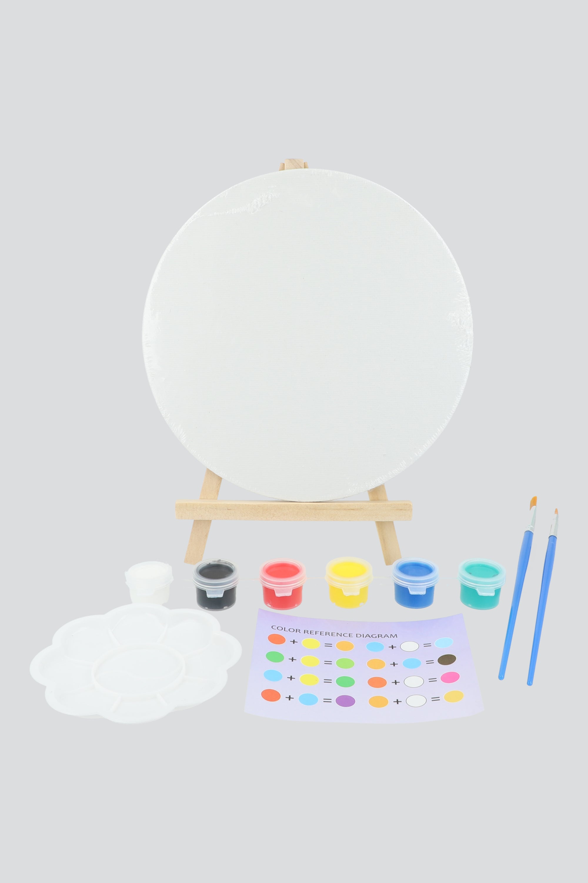 Set diy caballete lienzo redondo