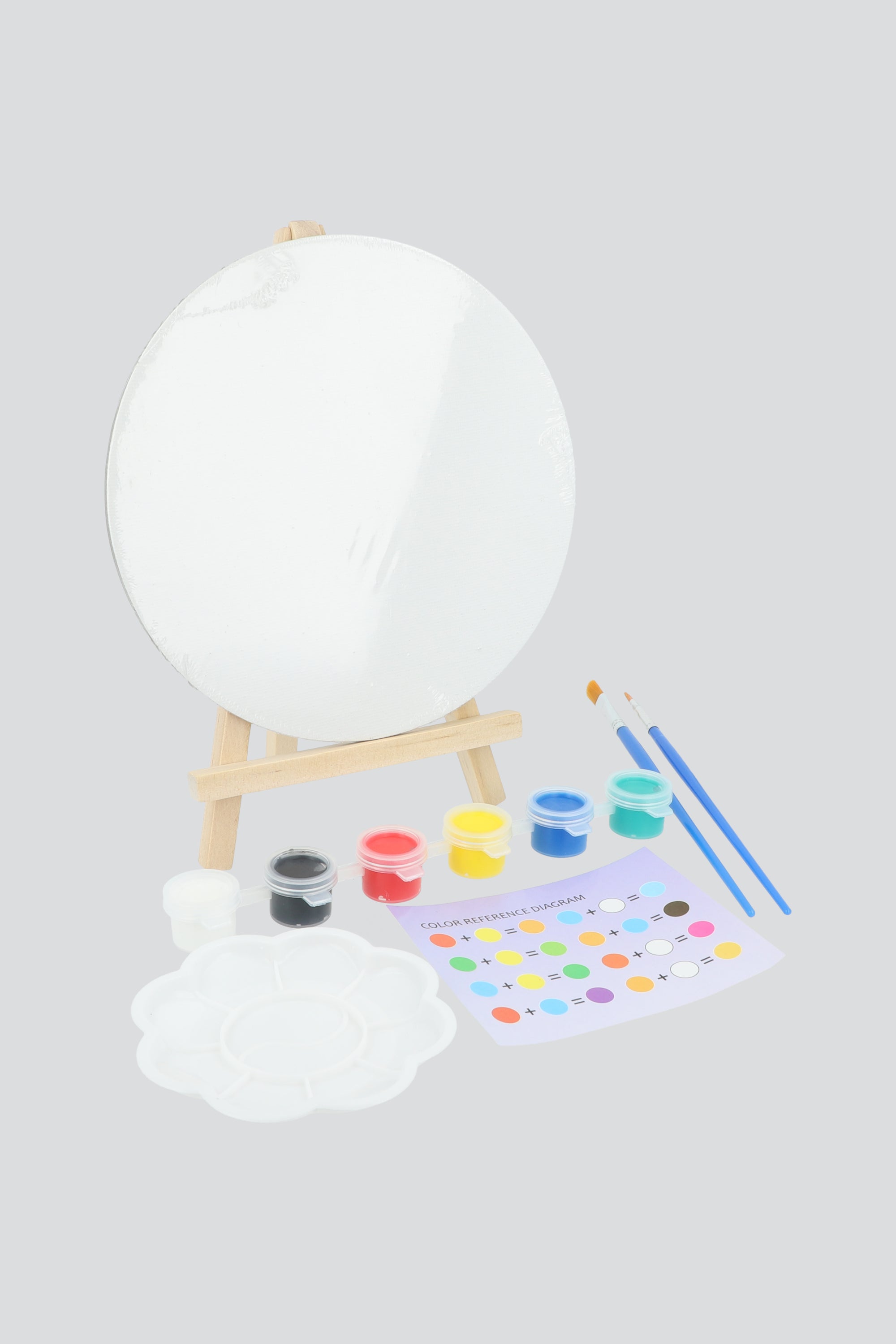 Set diy caballete lienzo redondo