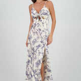 Vestido midi satin estampado