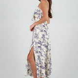 Vestido midi satin estampado