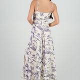 Vestido midi satin estampado