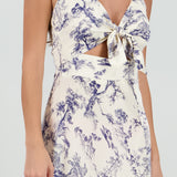 Vestido midi satin estampado