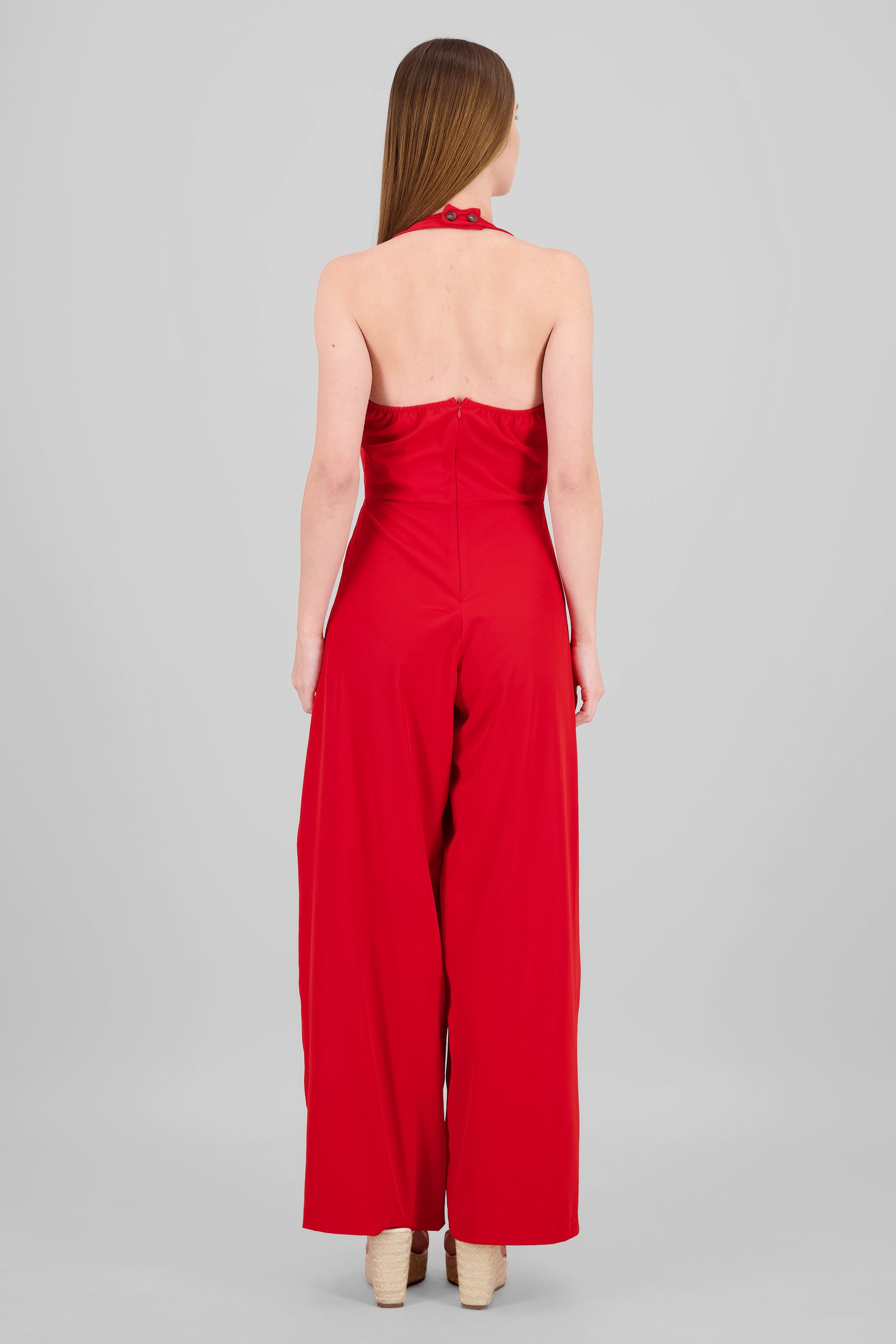 Jumpsuit halter detalle botones ROJO