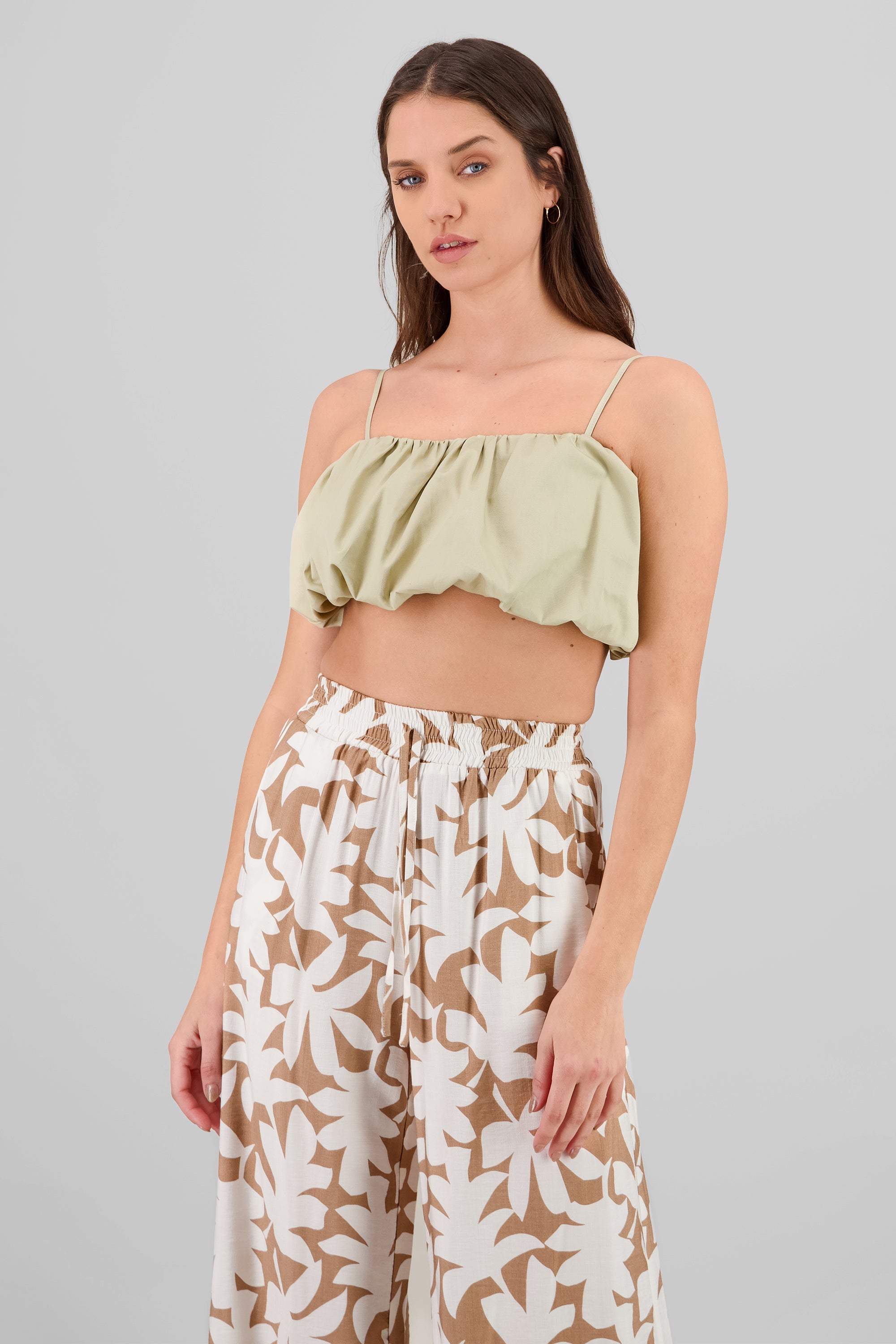 Crop top globo BEIGE