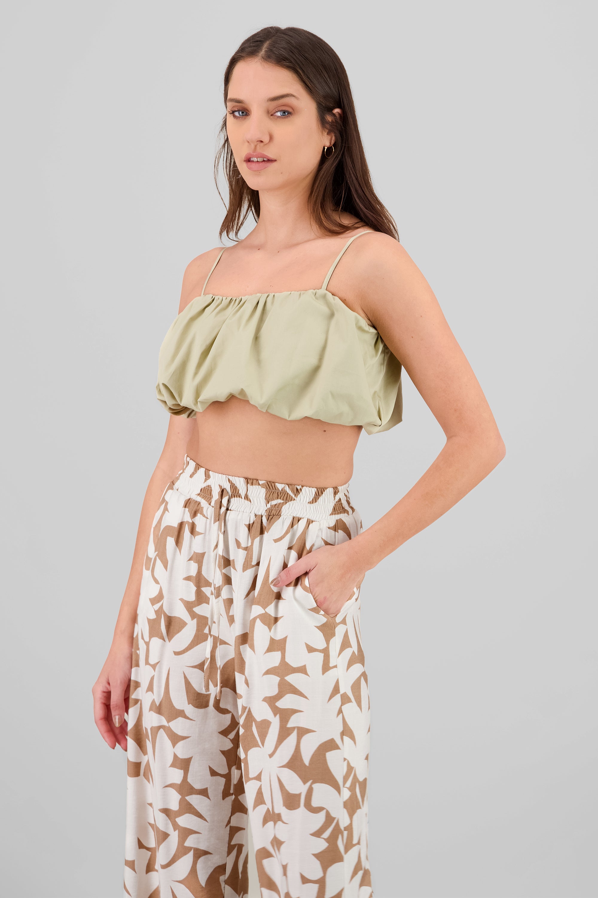 Crop top globo BEIGE