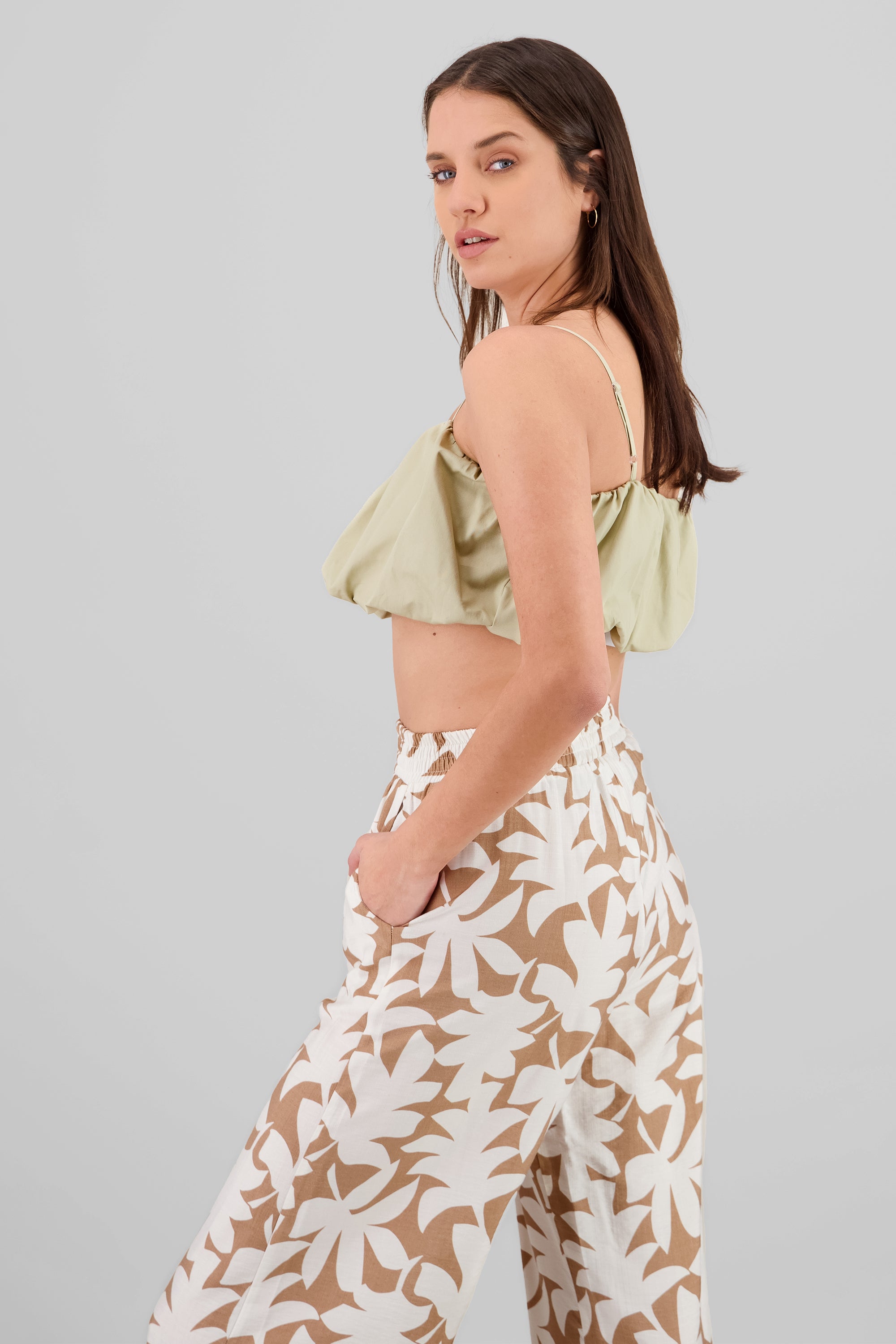 Crop top globo BEIGE