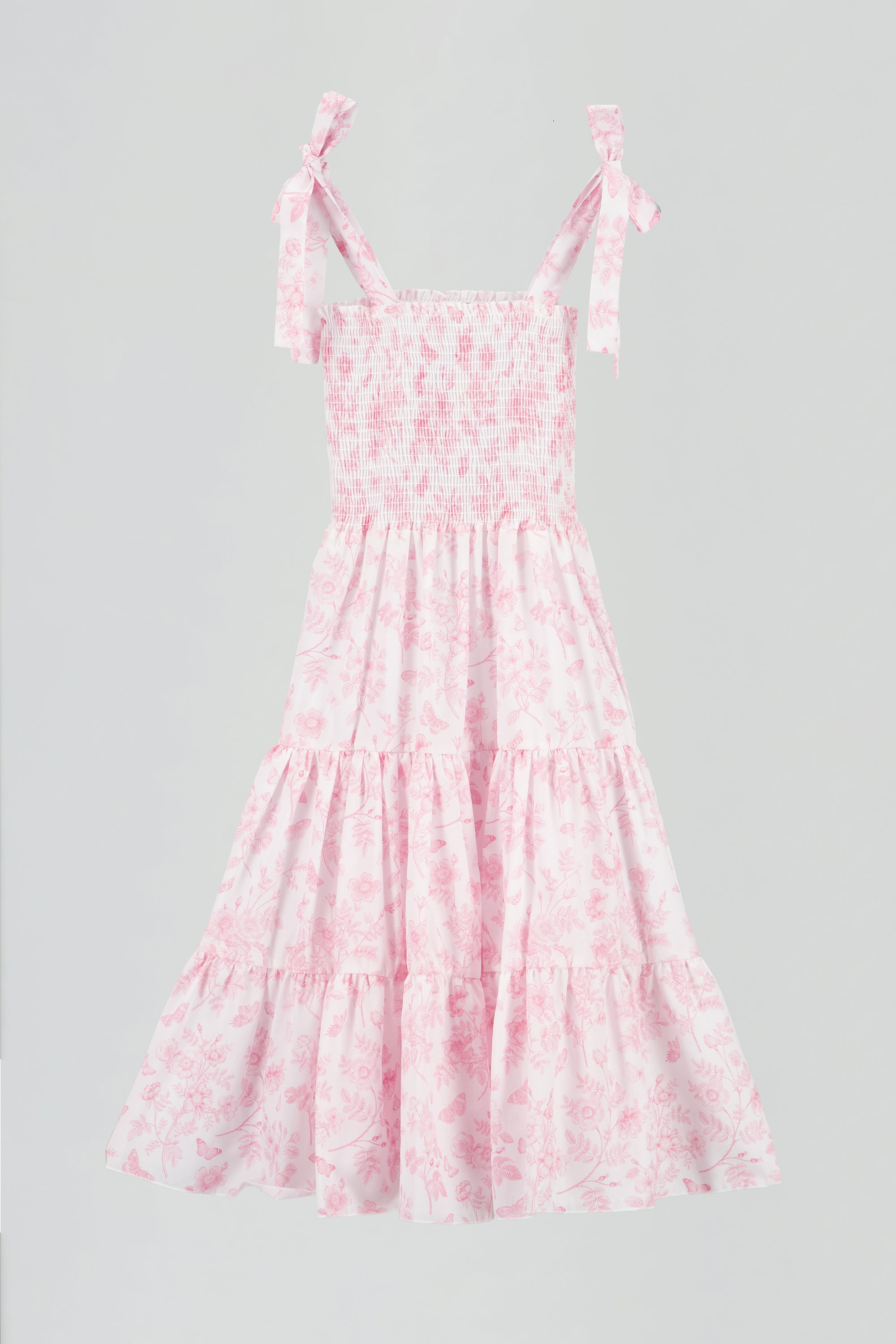 Vestido estampado flores olanes ROSA COMBO