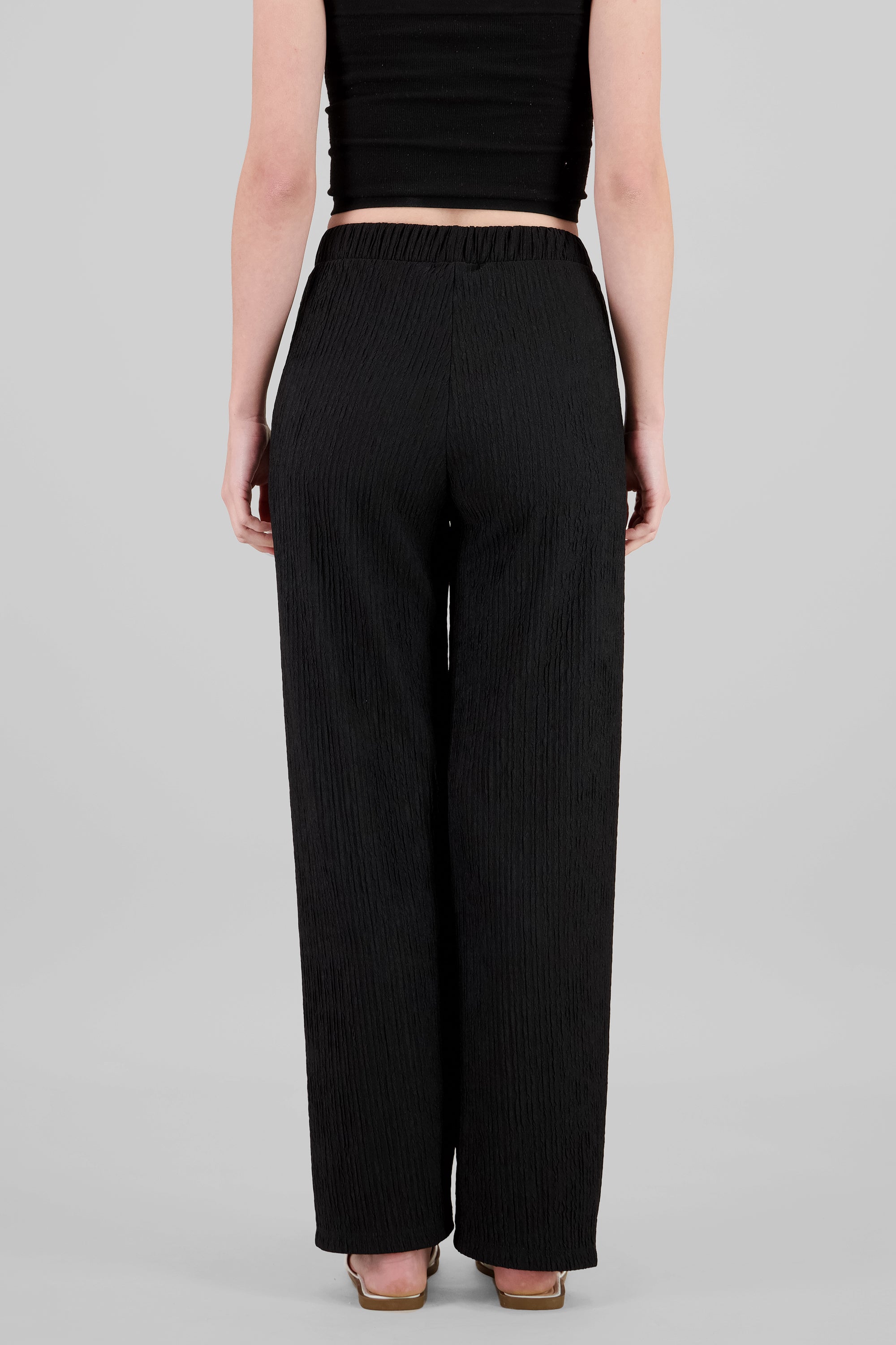 Pantalon fluido textura NEGRO