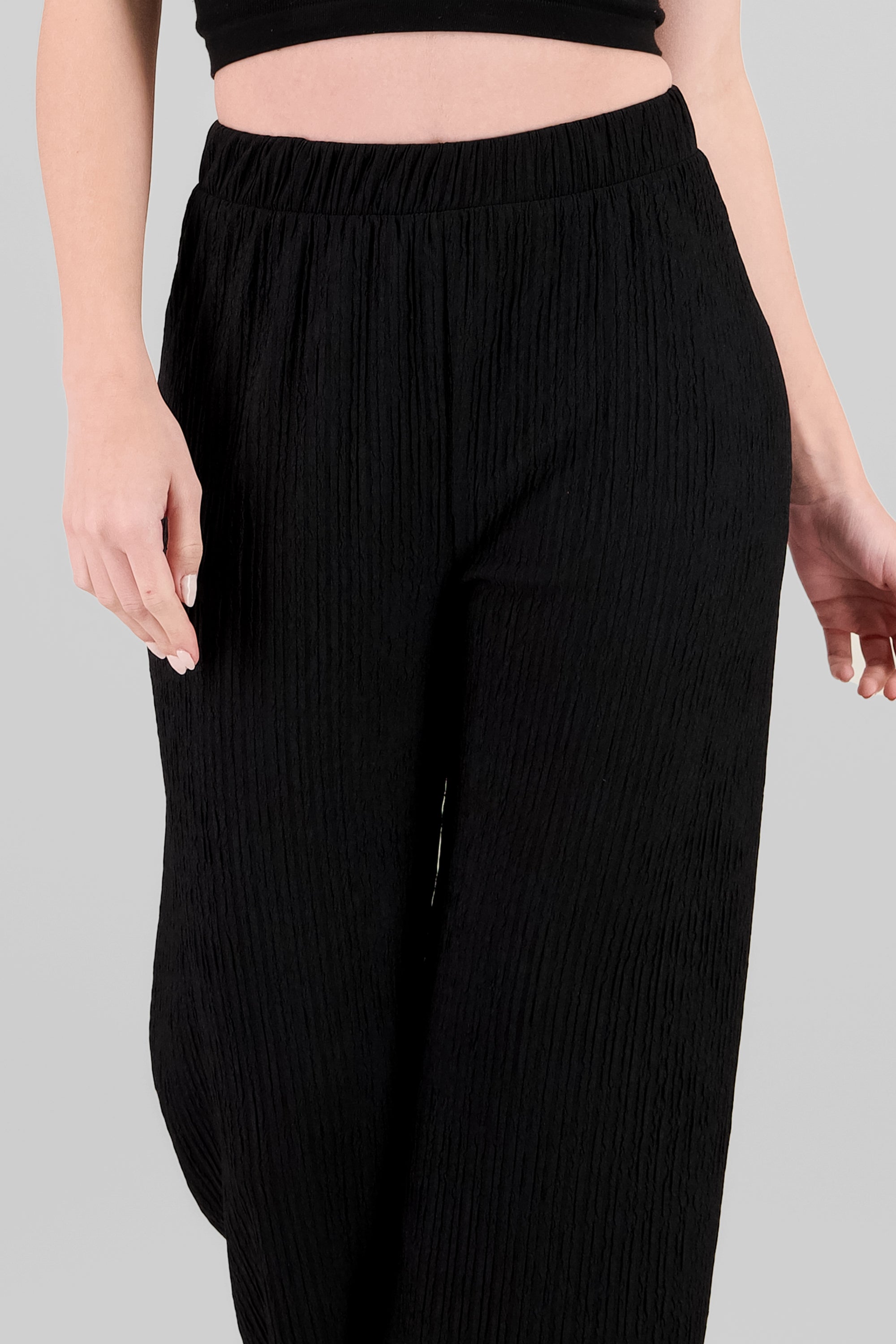 Pantalon fluido textura NEGRO