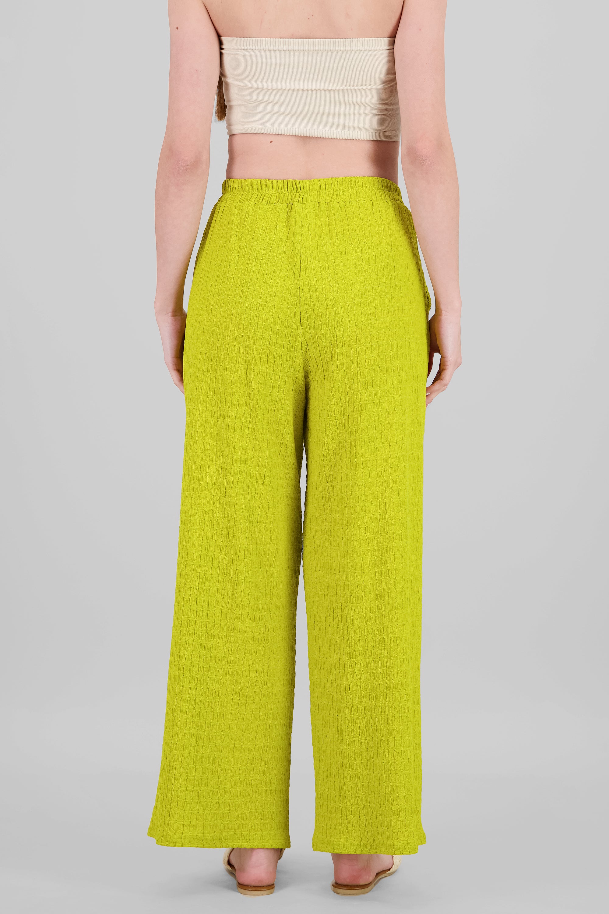 Pantalon textura resorte VERDE MANZANA