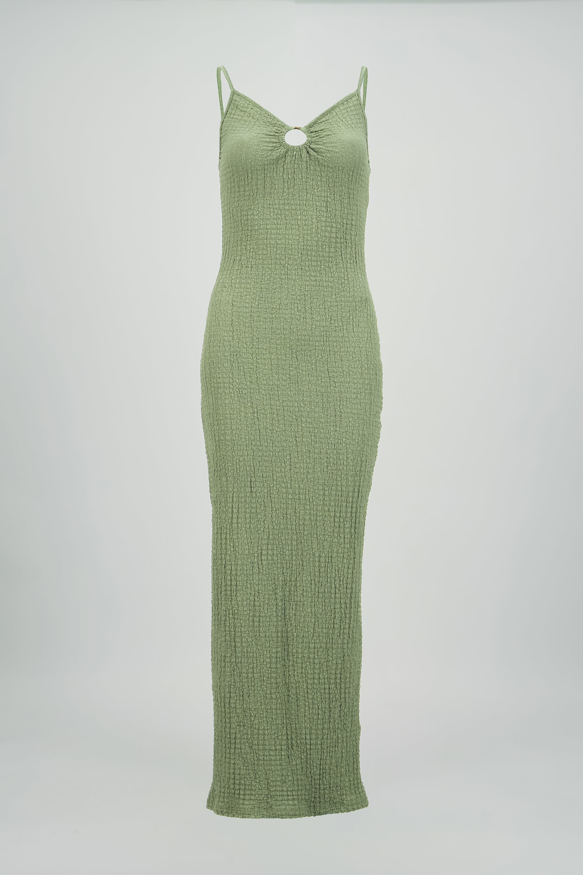 Vestido maxi texturas tirantes aro SAGE