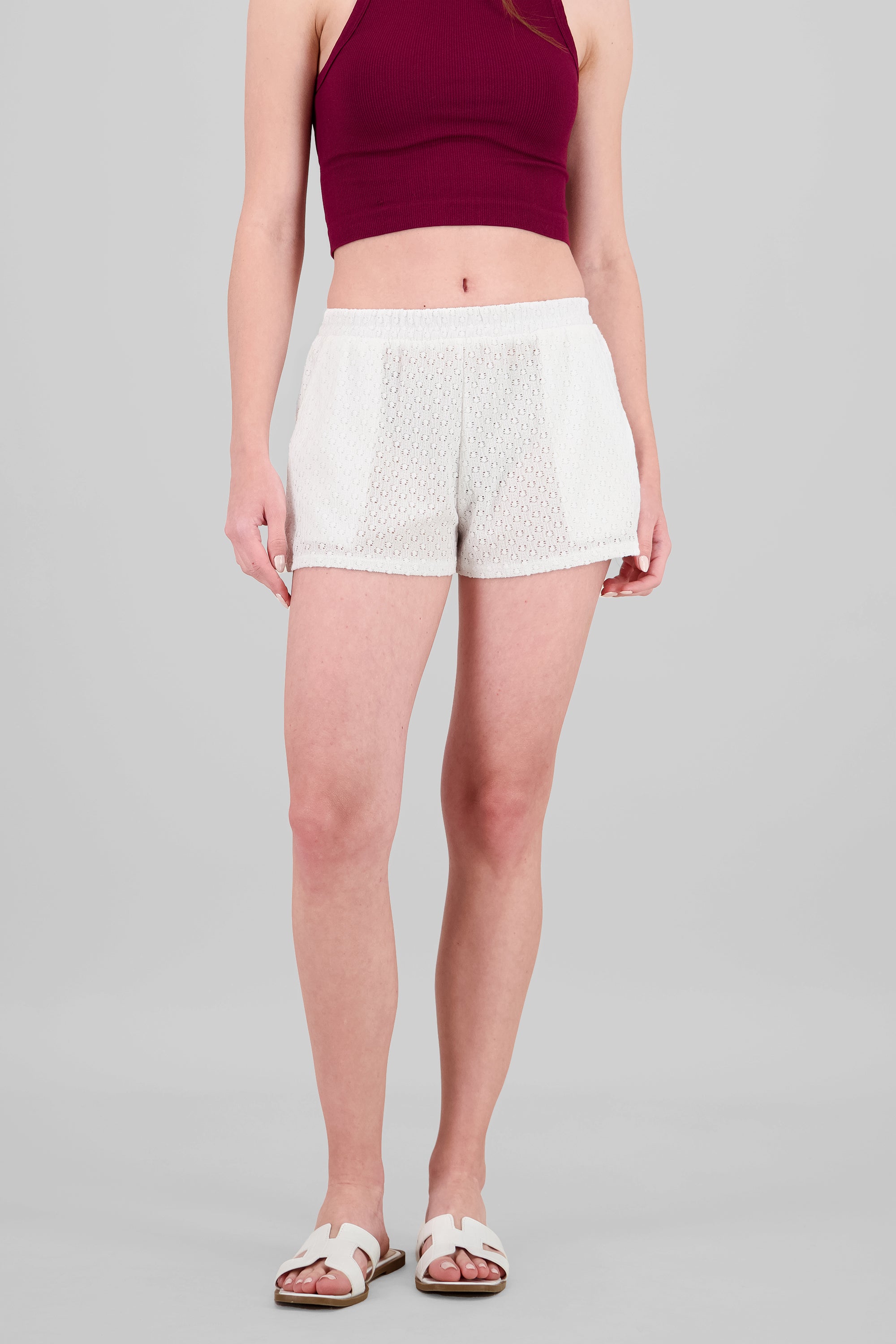 Short mini textura BLANCO