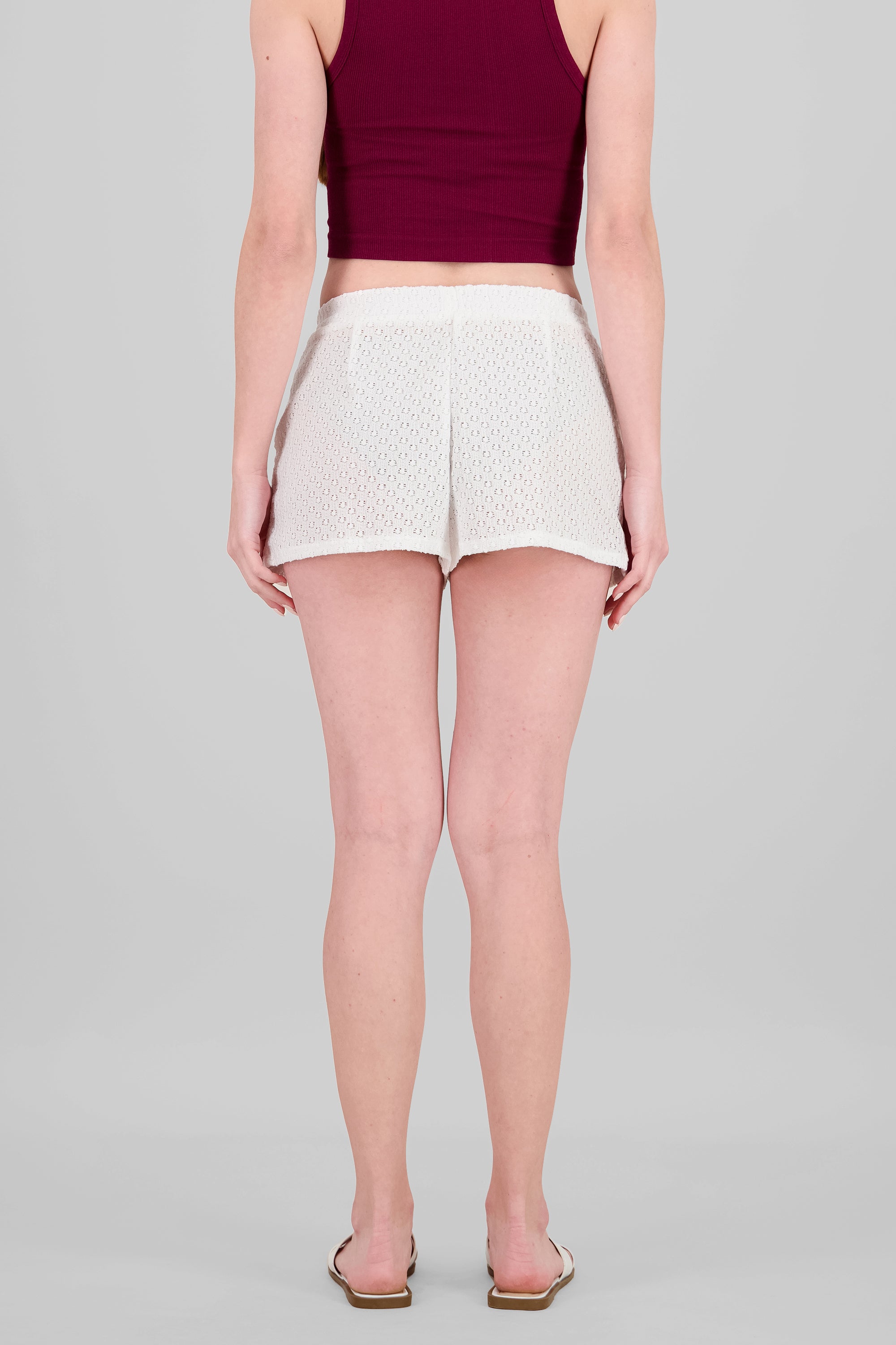 Short mini textura BLANCO