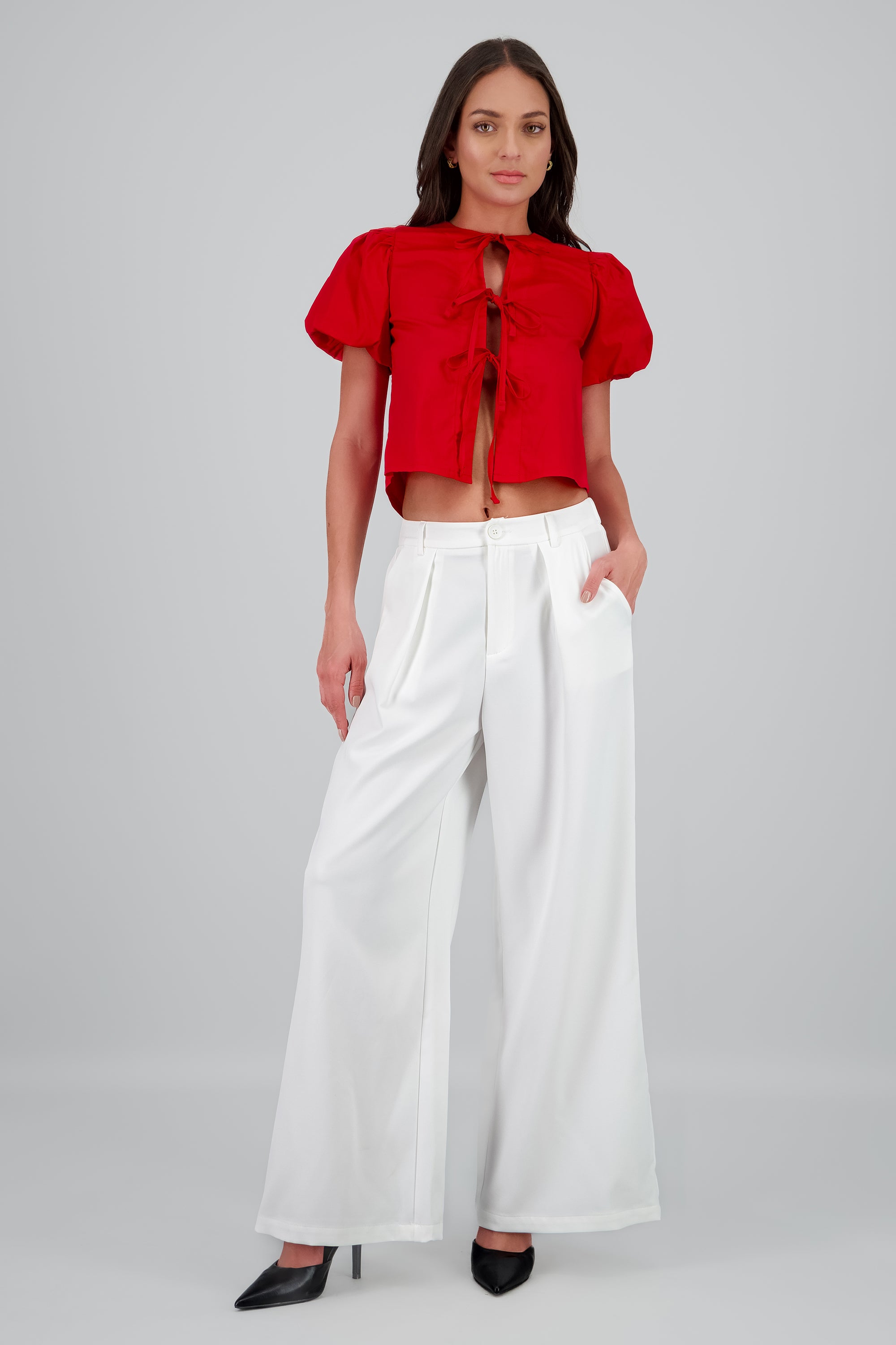 Pantalon wide leg liso HUESO